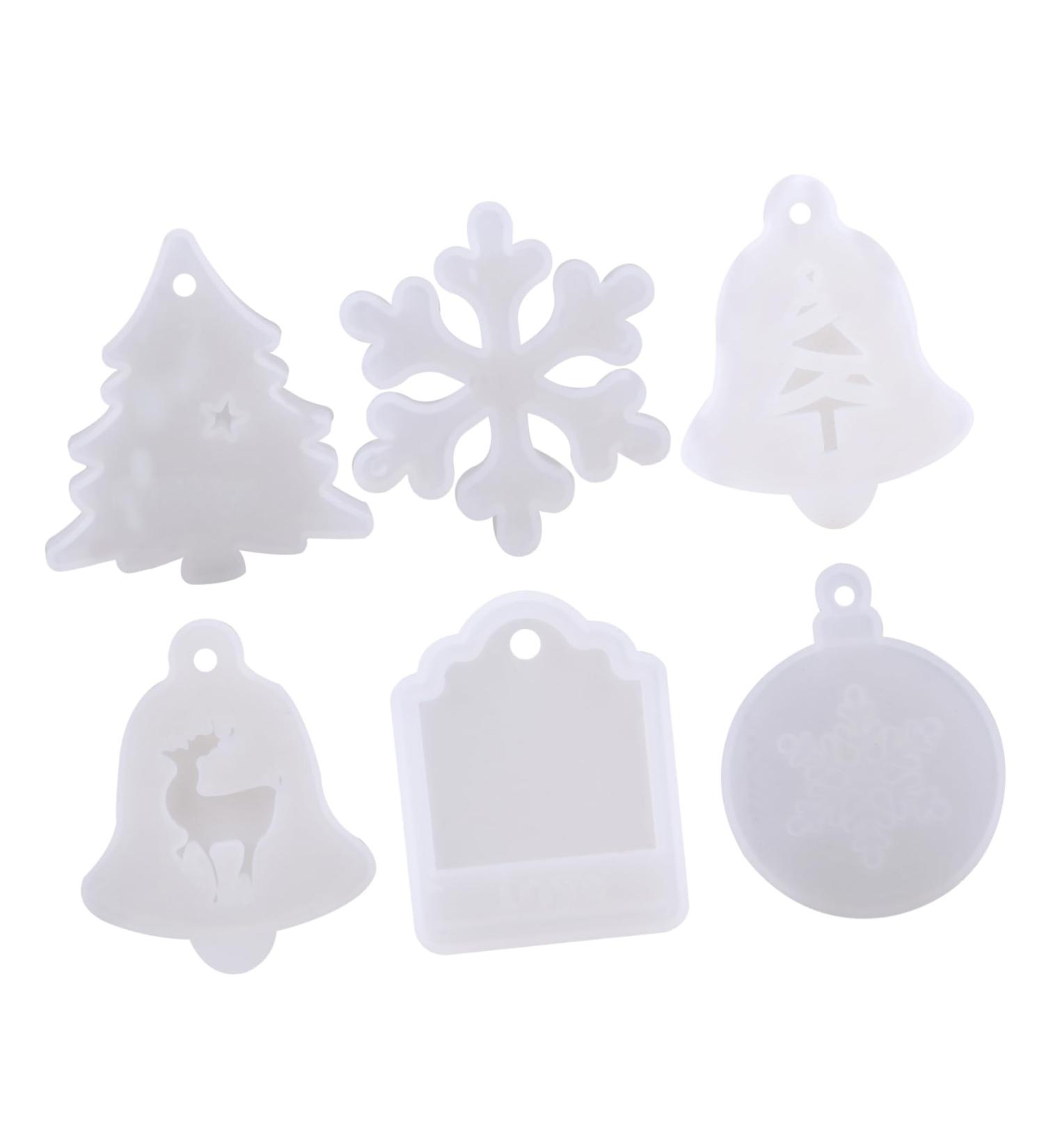 VILLFUL 6pcs Christmas Silicone Molds Christmas Resin Scented Pendant Making Mold Xmas Tree Pan Christmas Fondant Christmas DIY Mold Handmade Mold Silica Gel Christmas Tree Accessories - Buy Online on GoSupps.com
