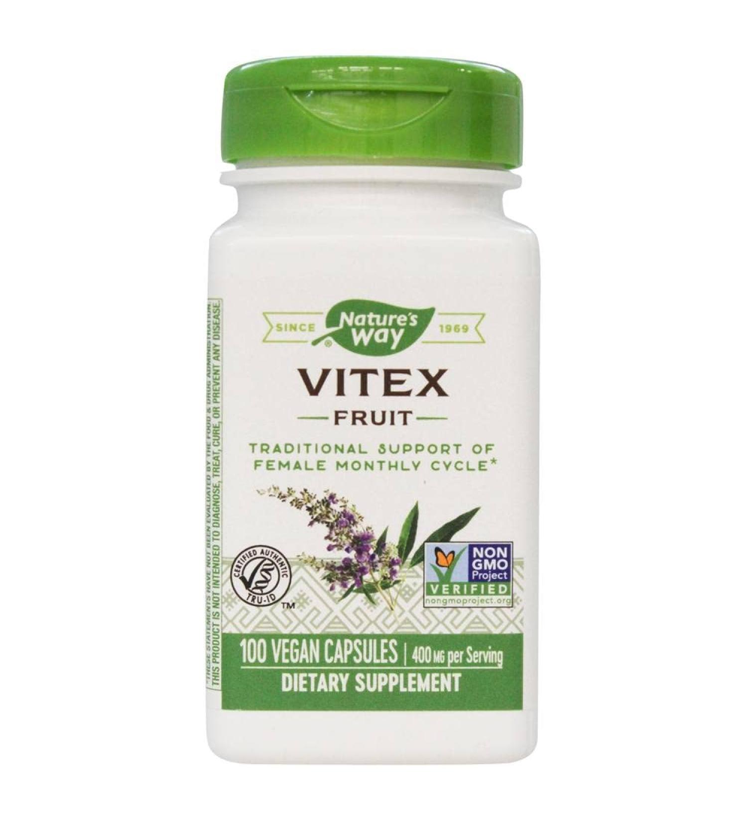Nature's Way Vitex Fruit - 100 Veg Capsules for Hormonal Balance - Buy Online on GoSupps.com