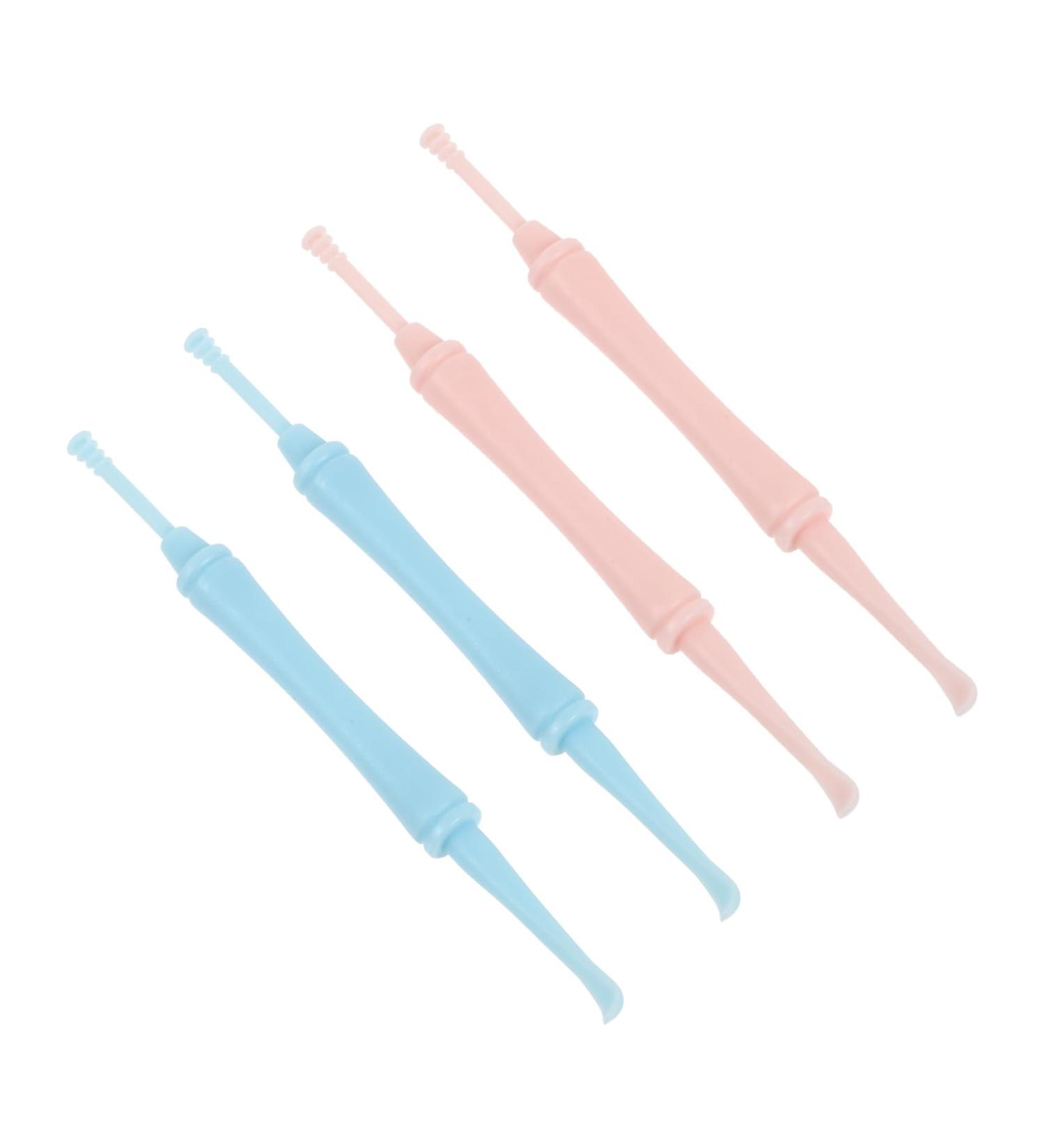 Double-Headed Spiral Ear Wax Removal Tools - 4 Pc Kit | Ear Cleaning Kit for Earwax Removal | Plastic Ear Spoon Set - Random Color - Buy Online on GoSupps.com