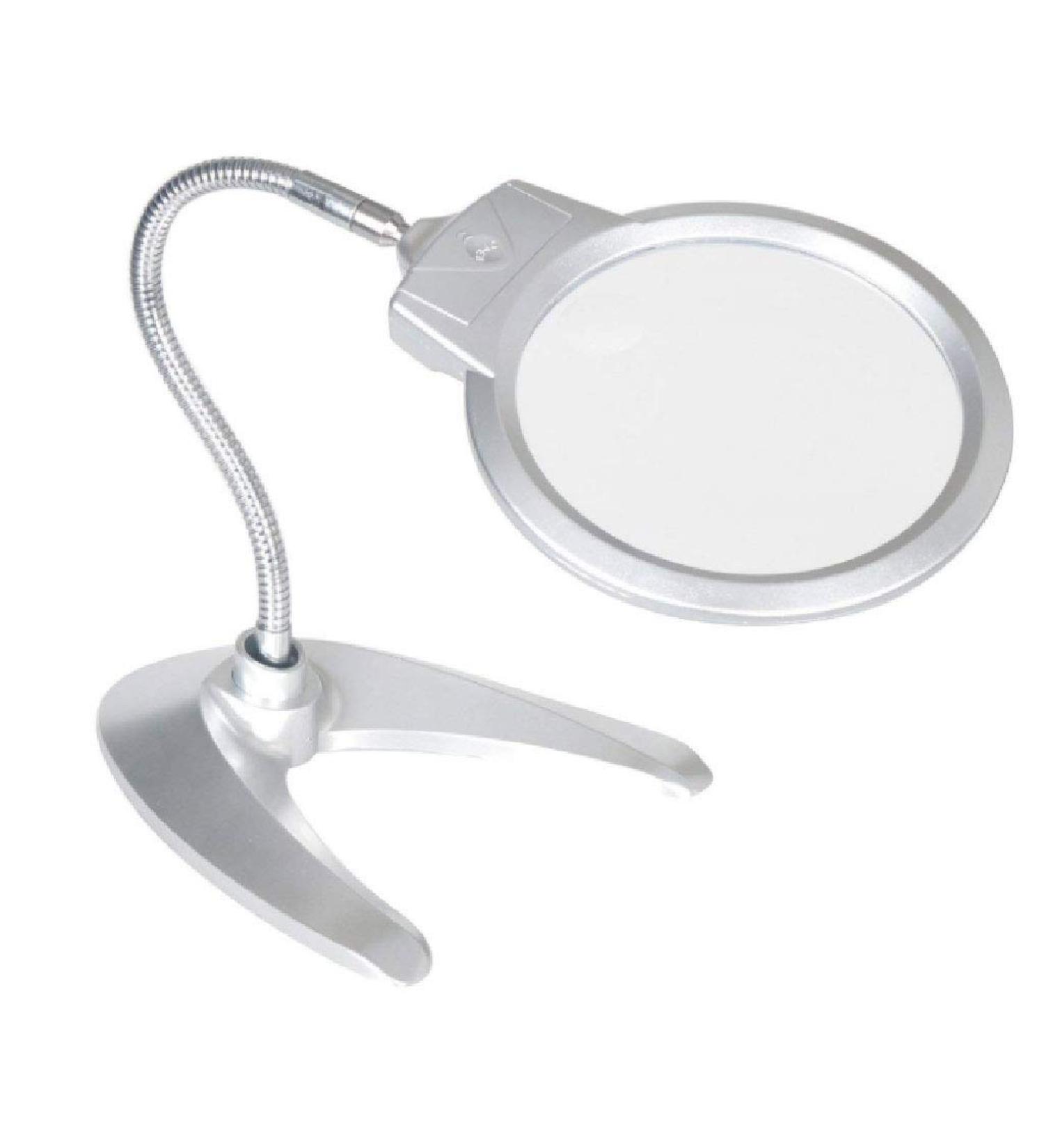 Desktop Magnifier 2X 6X Folding Handsfree Magnifier with 2 Led Lights Plastic Base Hose Reading Watch Repair Illuminated Magnifier Good Times - Buy Online on GoSupps.com