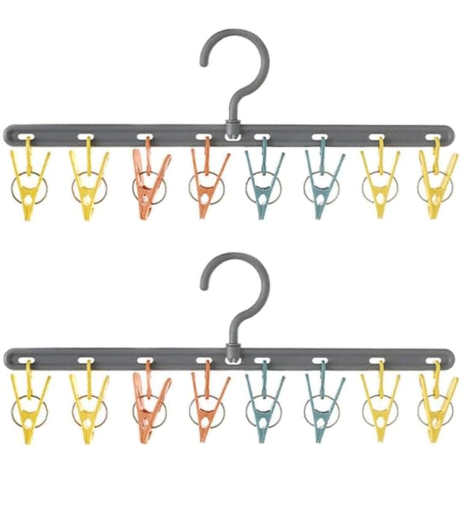 OZLMBERN Multi Functional Sock Rack for Clothes Thickened Plastic for Household Folding Square and Multi Clip Clothes Rack - Buy Online on GoSupps.com