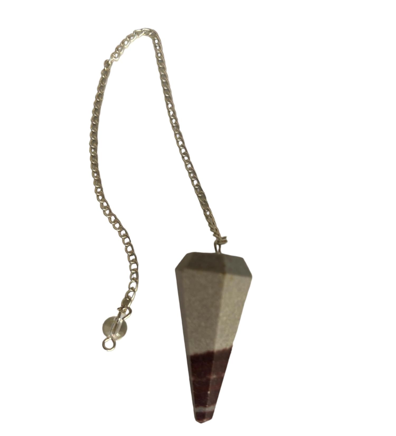 Buy Pandiui23 Natural Stone Narmate Jaspis Pendulum - Hexagonal Crystal for Reiki Chakra Meditation & Prophecy - Vintage Design - International Shipping Available - Buy Online on GoSupps.com