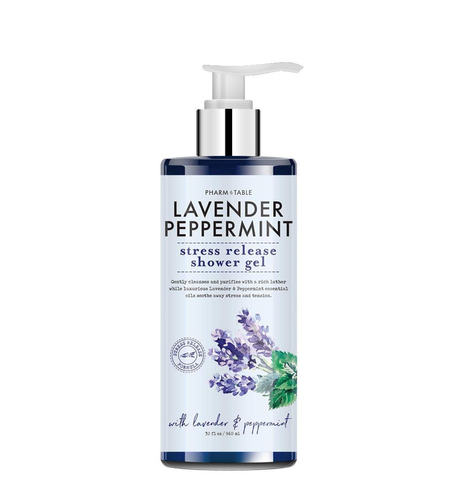 Stress Relief Lavender & Peppermint Shower Gel - 32oz Body Wash for Relaxation | International Shipping - Buy Online on GoSupps.com