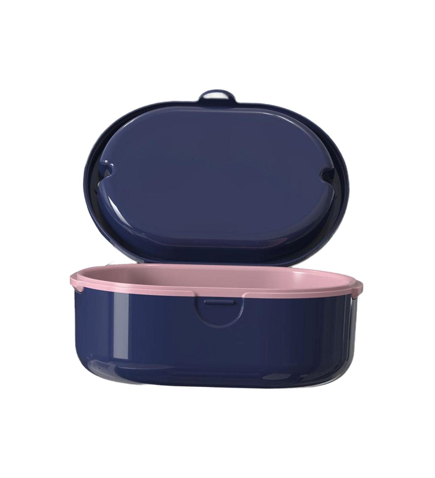 Perfeclan Blue Denture Storage Box with Sieve Basket Holder - Practical & Stylish Solution for International Buyers - Buy Online on GoSupps.com