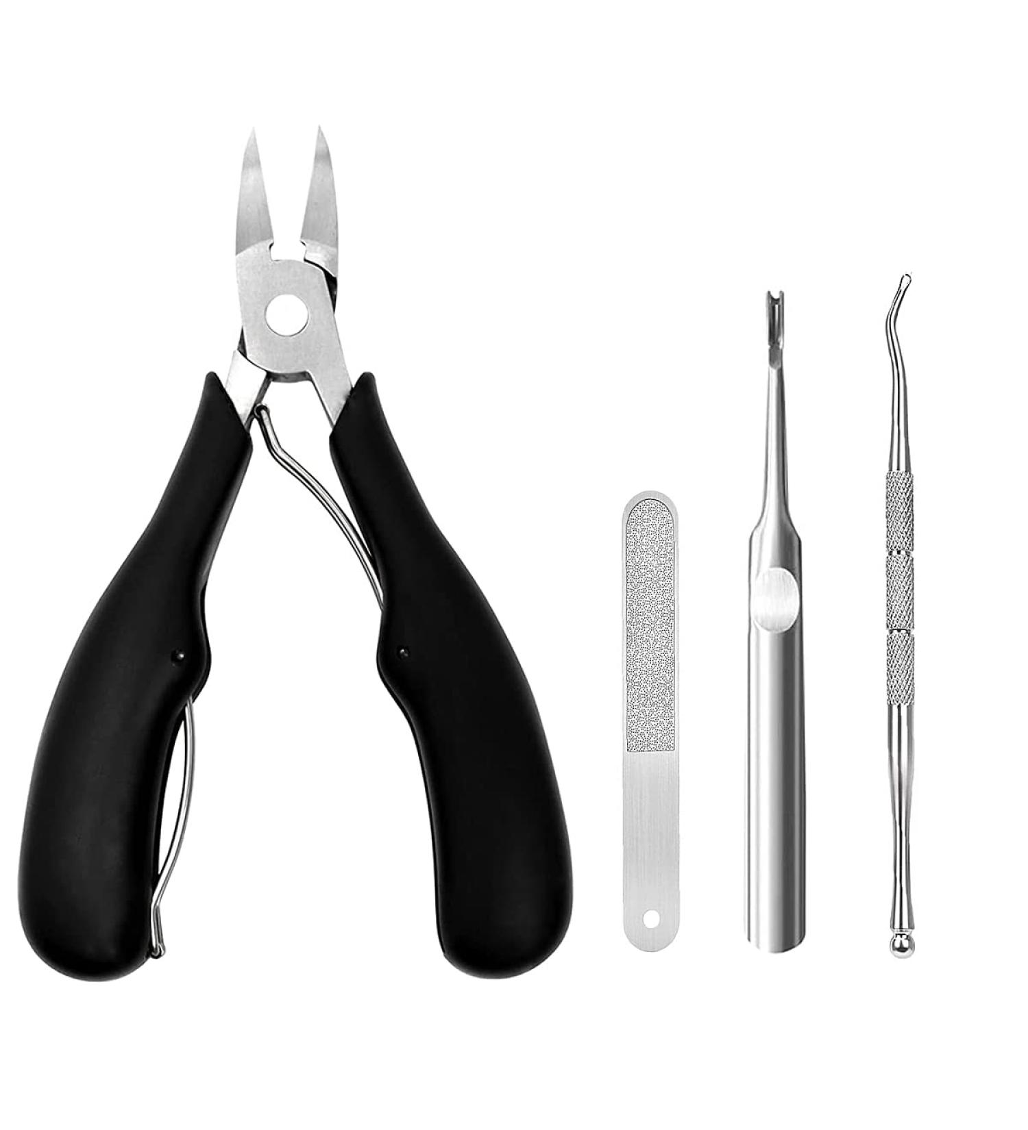 Toenail Clippers for Thick Nails - Professional Toe Nail Clippers for Ingrown Toenails | Cuticle Nipper Trimmer Kit Big Nail Cutter Scissors with Nail File Pedicure Tool for Men & Women - Buy Online on GoSupps.com