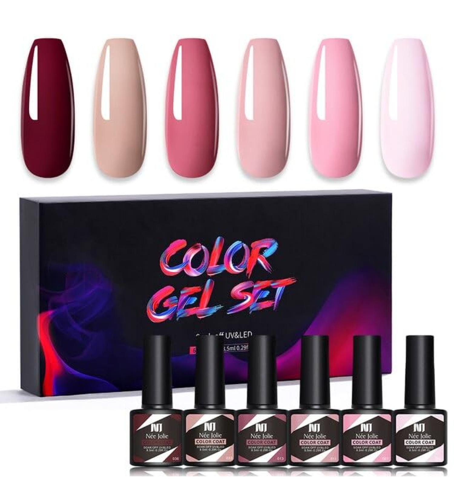 Nail Polish Gel 6Pcs/Set x8.5ml Soak Off Gel UV LED Semi Permanent Varnish for Nail Art 100Colors for Base Top Coat Gifts - (Color: STE6) - Buy Online on GoSupps.com