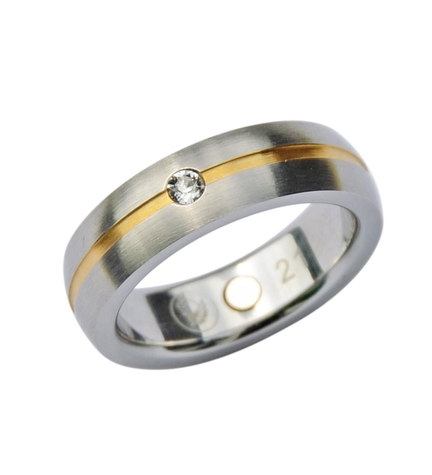 Magnetic Gold Line Solitaire Ring | Magnetix Vintage Fashion Bicolor Jewelry with Swarovski Crystal | Shop Now - Buy Online on GoSupps.com