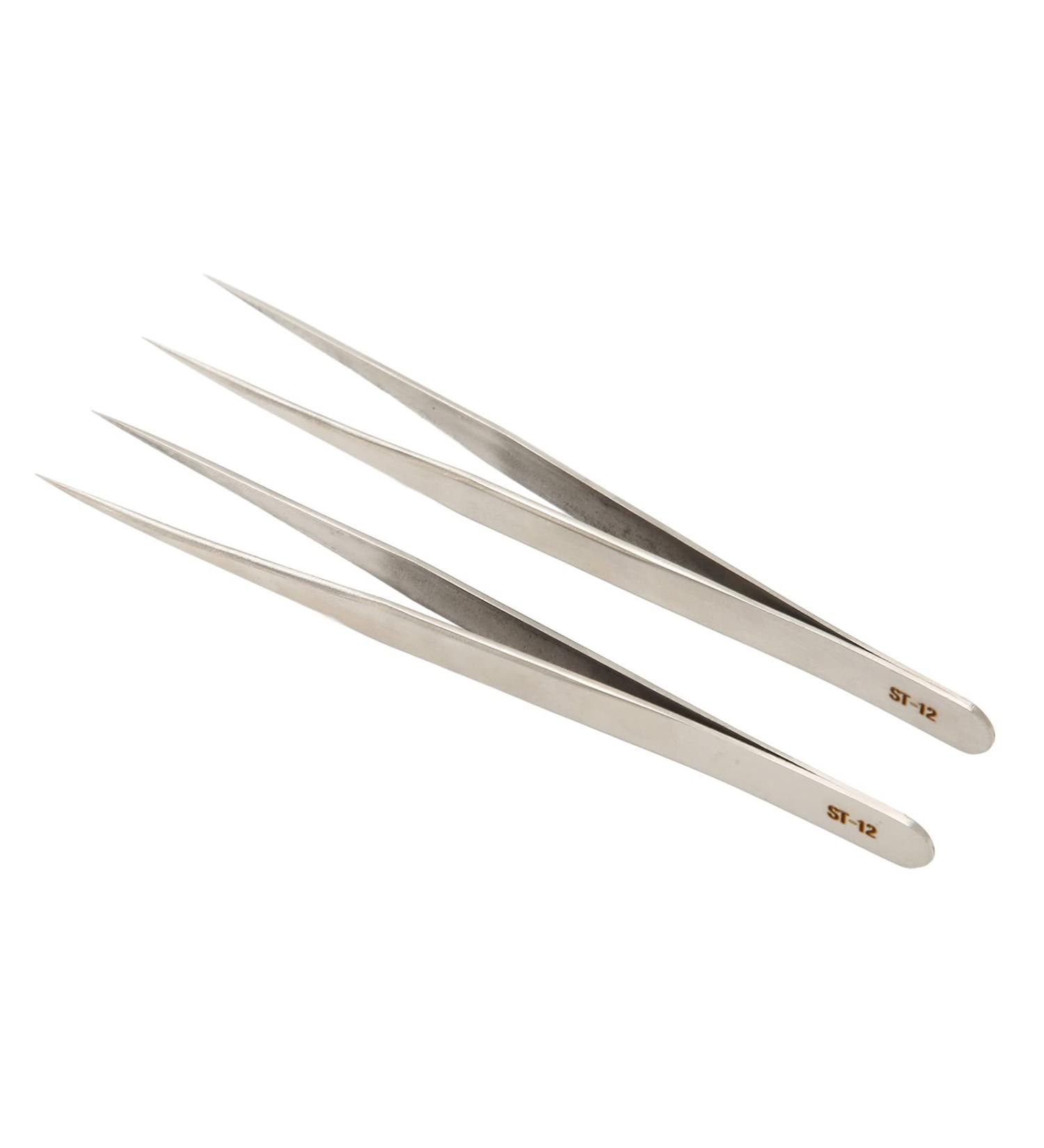 Premium Stainless Steel Fine Tweezers - Durable Portable & Glossed for Precision Control | Ideal for Hearing Aid Adjustment - Buy Online on GoSupps.com
