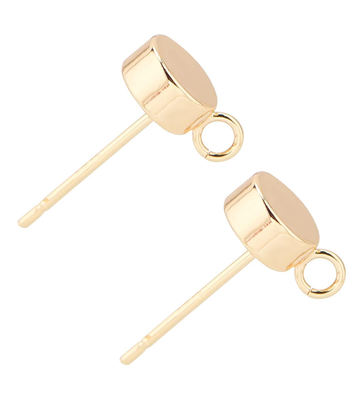BENECREAT 20PCS Gold Plated Stud Earrings - Dot Disc Earrings with Loop and Container for Jewelry Making & Gifts - Buy Online on GoSupps.com