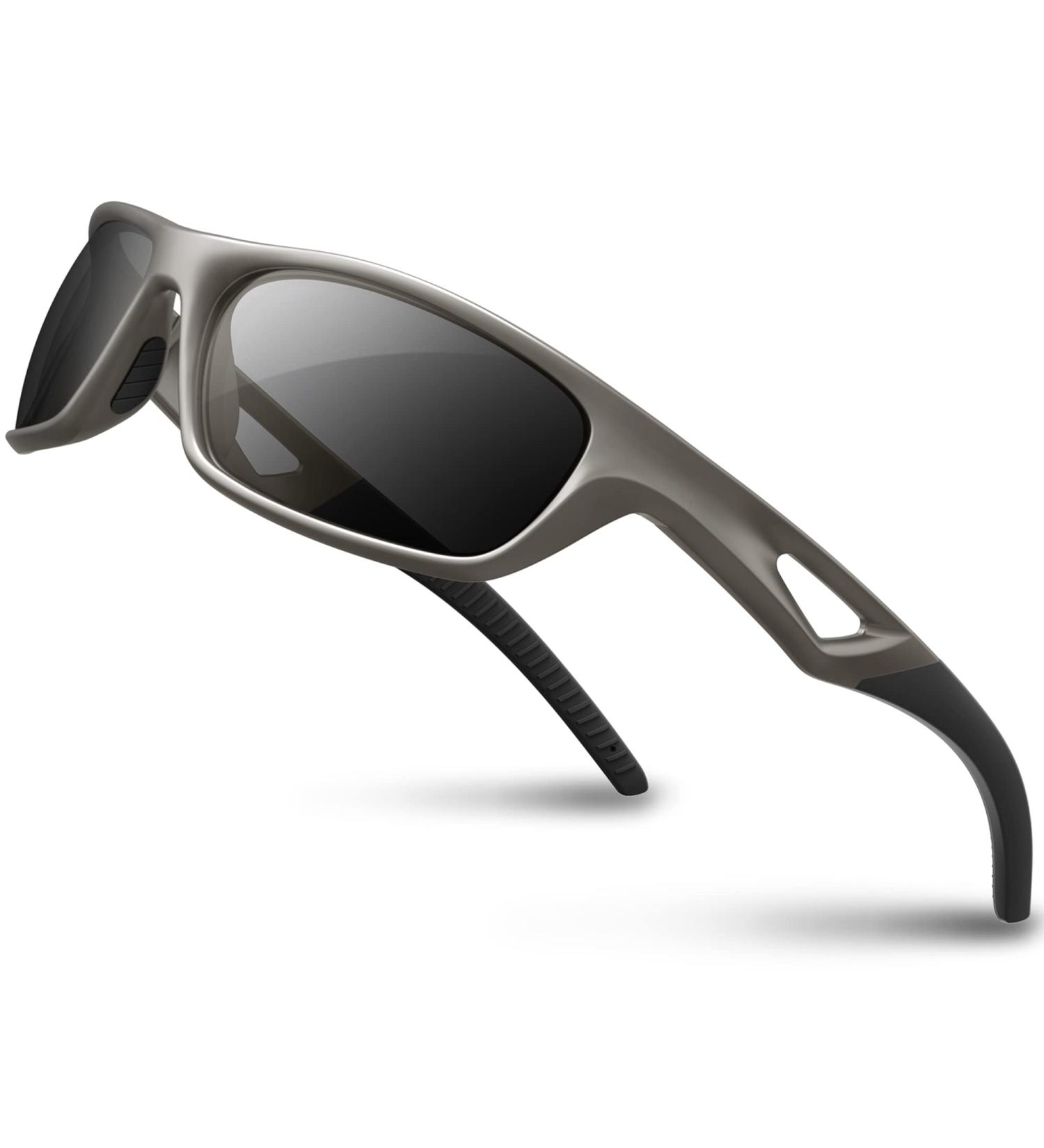 Rivbos Polarized Cycling Sunglasses for Men & Women - Lightweight TR90 Frame UV400 Protection for Hiking Running Golf & Fishing - RB831 Silver & Black - Buy Online on GoSupps.com