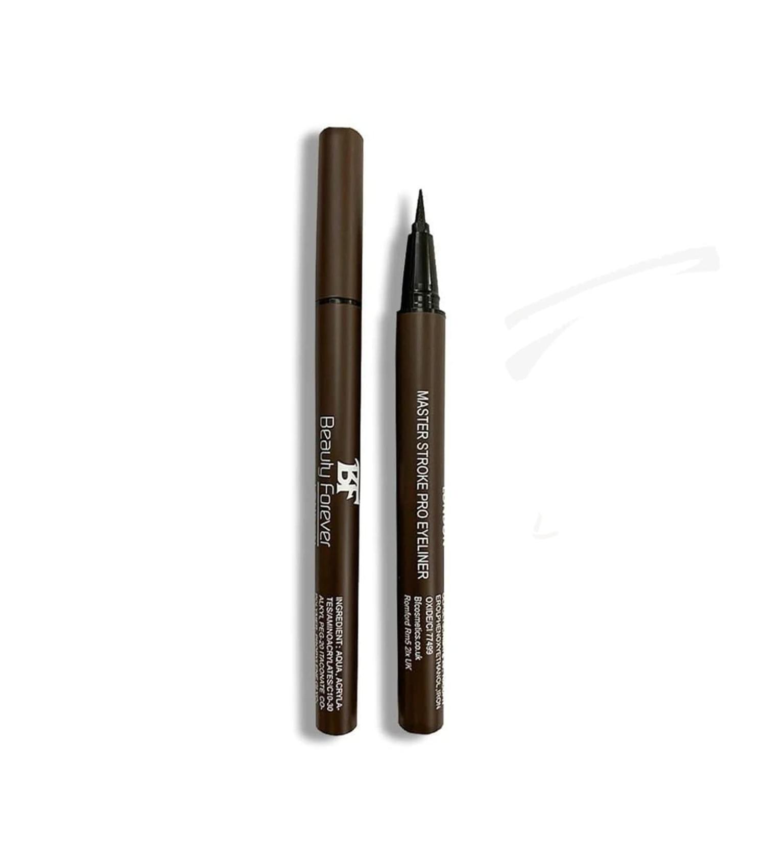 Beauty Forever Master Stroke Pro Eyeliner - Long Lasting Waterproof Felt Tip Pen for All Eye Shapes - Semi Matte Finish - Smudge Proof - Available in Brown - Buy Online on GoSupps.com
