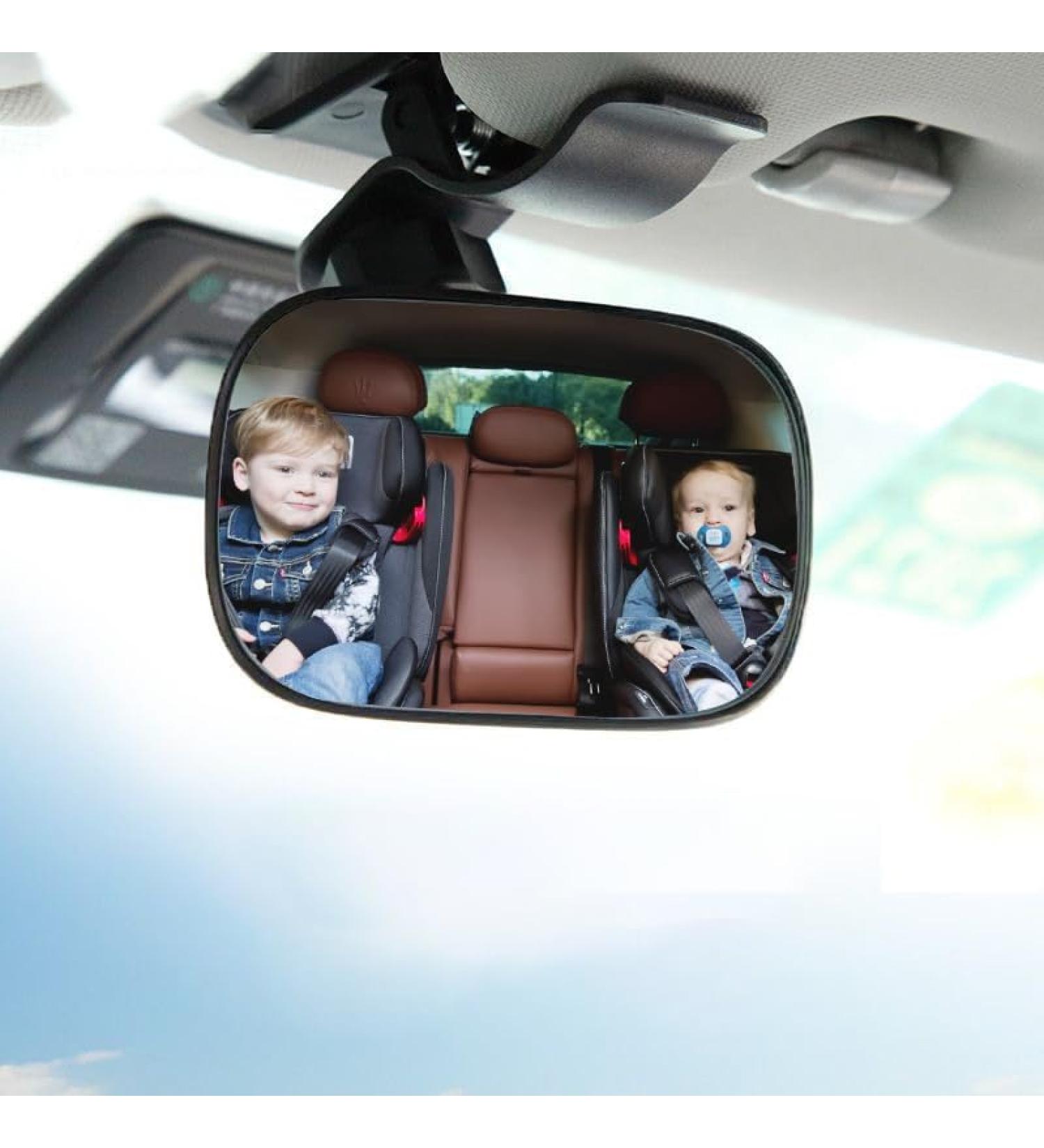 360 Swiveling Baby Car Back Seat Mirror | Adjustable Rear-View Mirror for Safe Travel | Universal Clip-On Design for All Cars - Buy Online on GoSupps.com