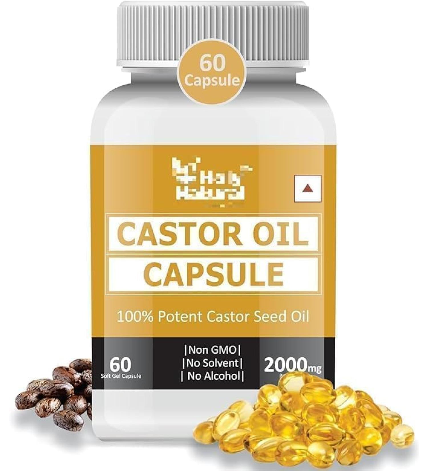 Castor oil Capsules - 60 Softgel Capsule