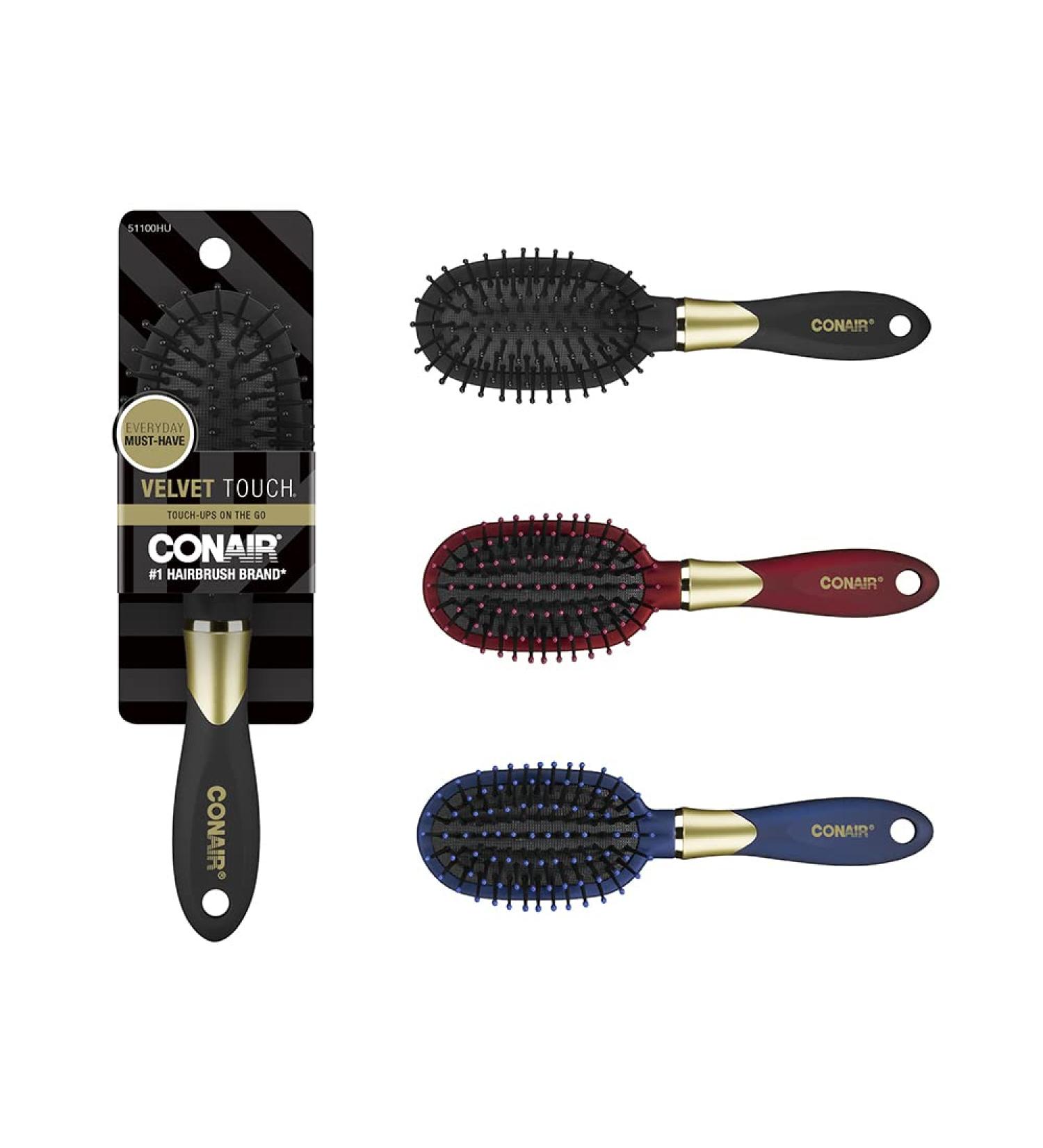 Conair Velvet Touch Travel Cushion Hair Brush - Compact & Stylish Hair Care - Buy Online on GoSupps.com