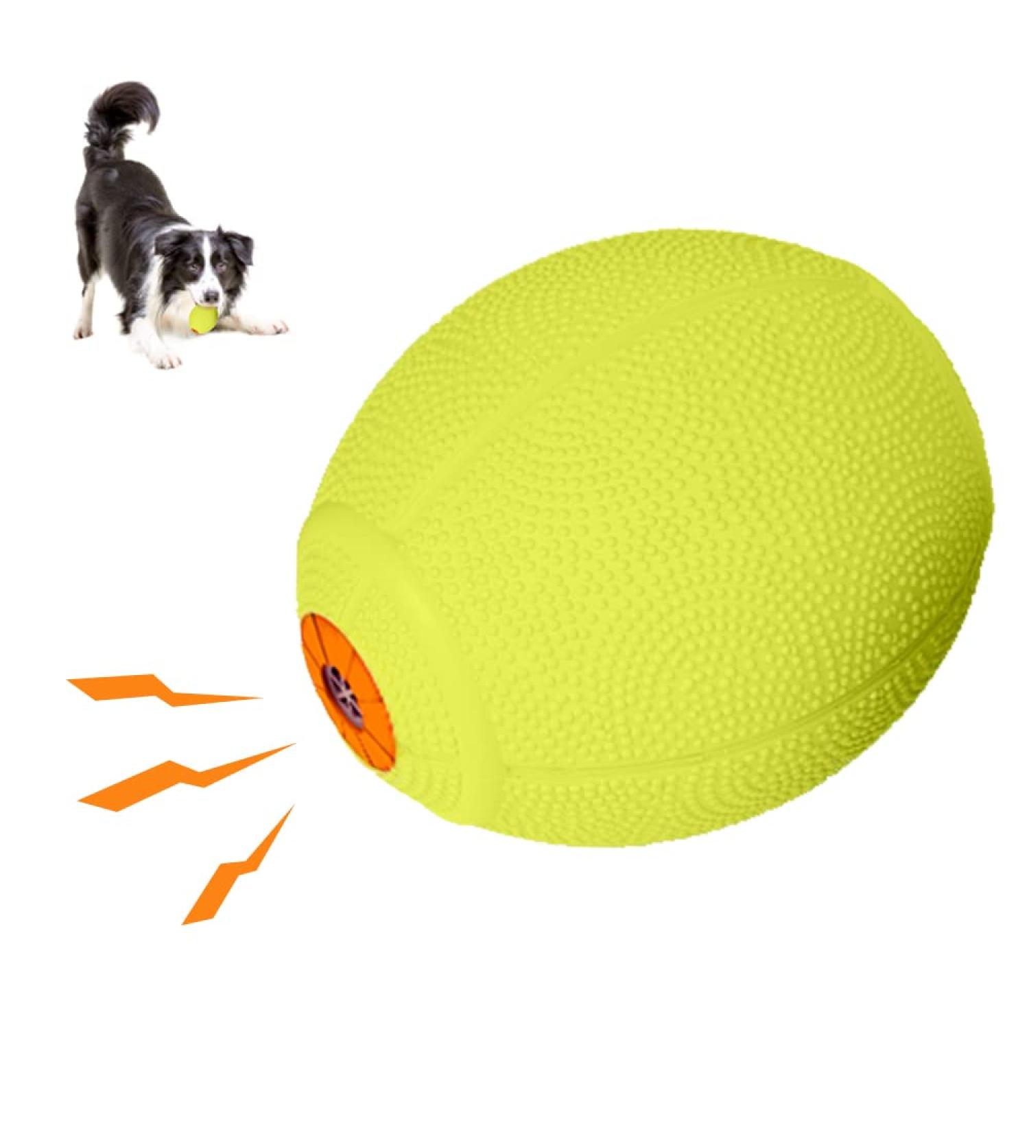 Laroo Dog Toys - Durable Natural Rubber Squeaker Dog Balls for Small & Large Dogs | 6.5cm x 8cm Green Football - Buy Online on GoSupps.com