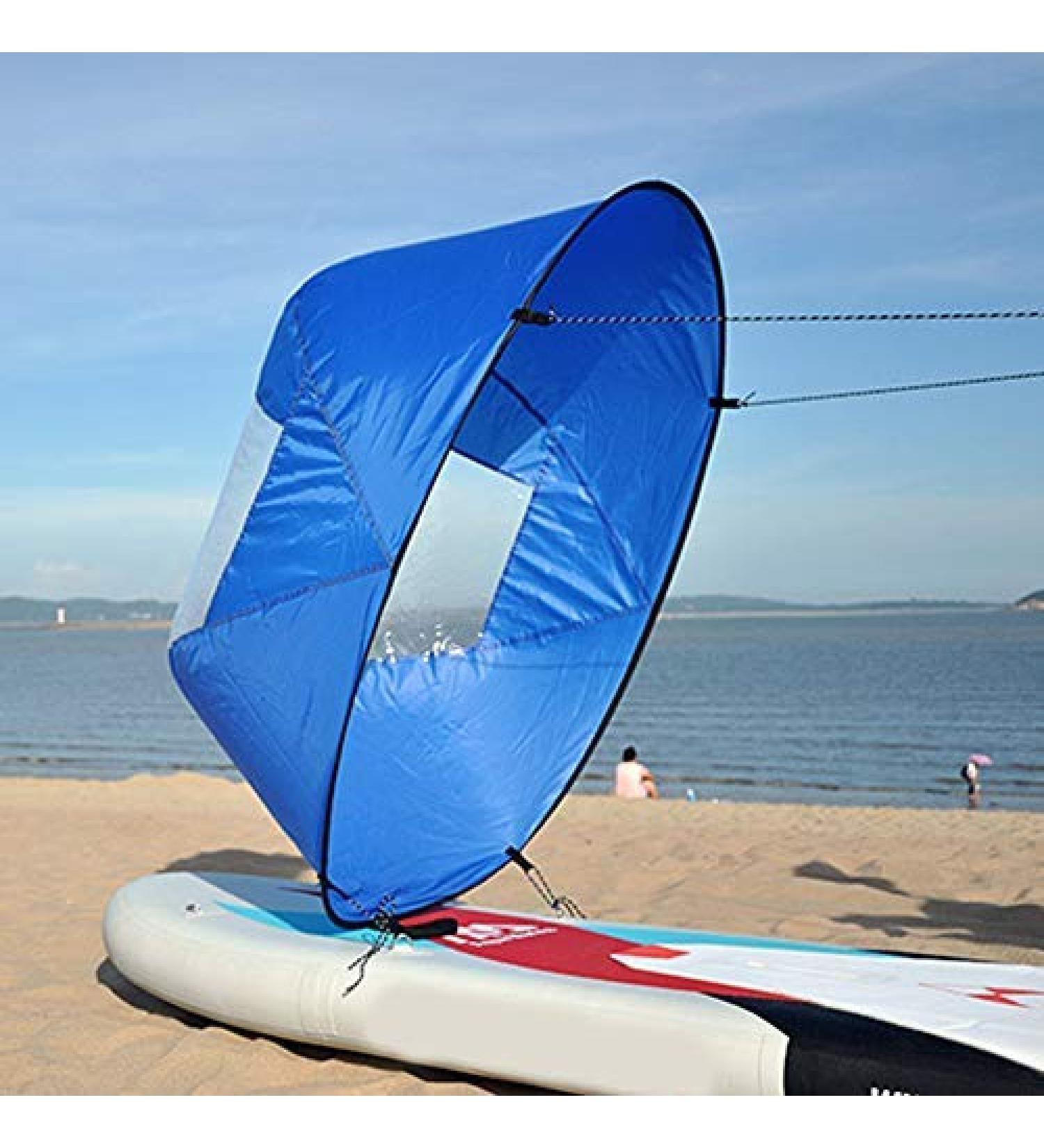 Lixada 42 Foldable Kayak Sail - Ultralight Boat Windsurfing Sail for Summer Surfing - Durable Downwind Sail Kit in Blue - Instant Popup Design - Ideal for Kayak & Paddle Board - Buy Online on GoSupps.com