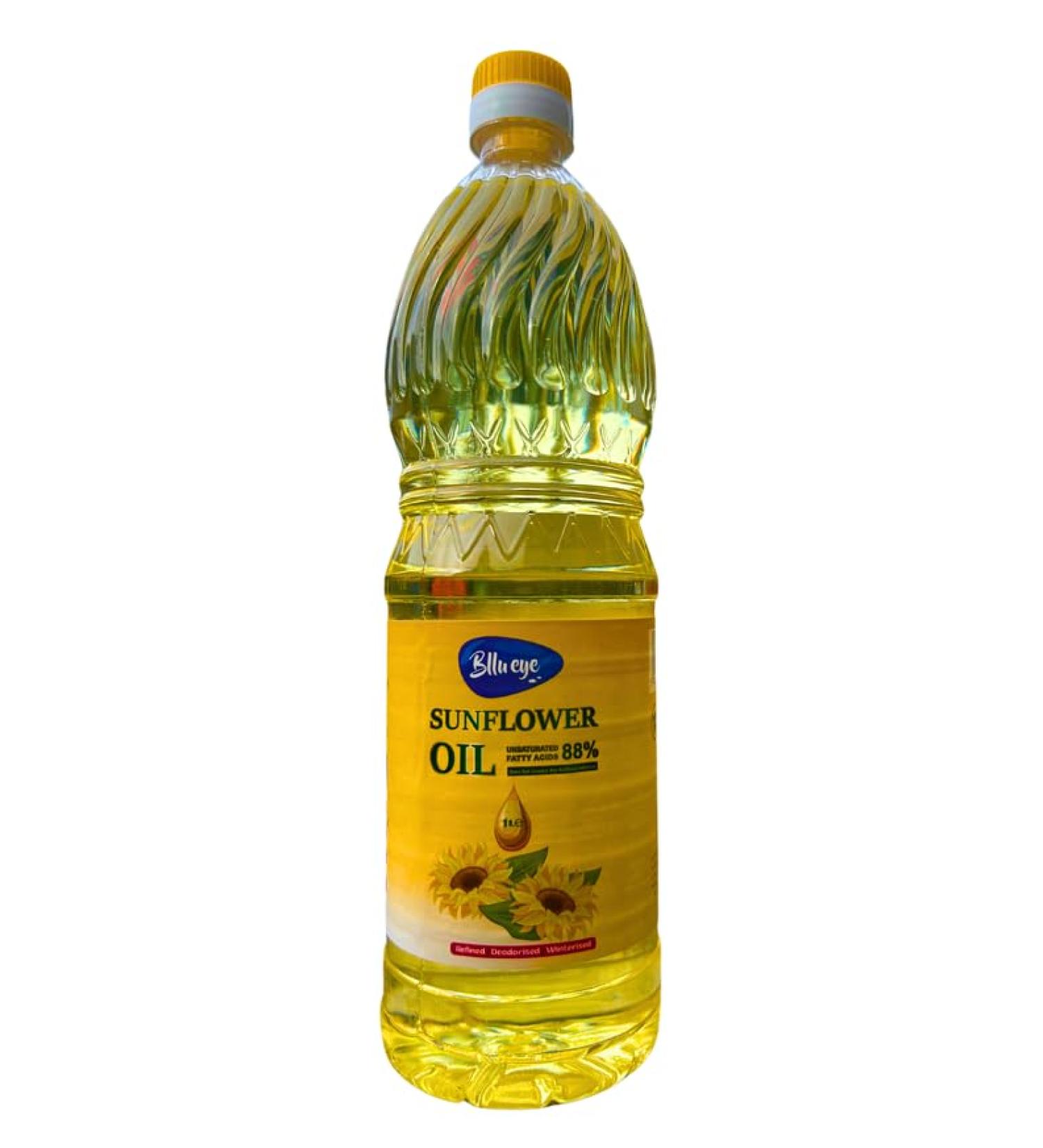BLLU EYE Sunflower Oil 1L (Pack of 6) | 100% Pure Refined Sunflower Oil Great for Cooking Baking Frying Salads & Sauces - Buy Online on GoSupps.com