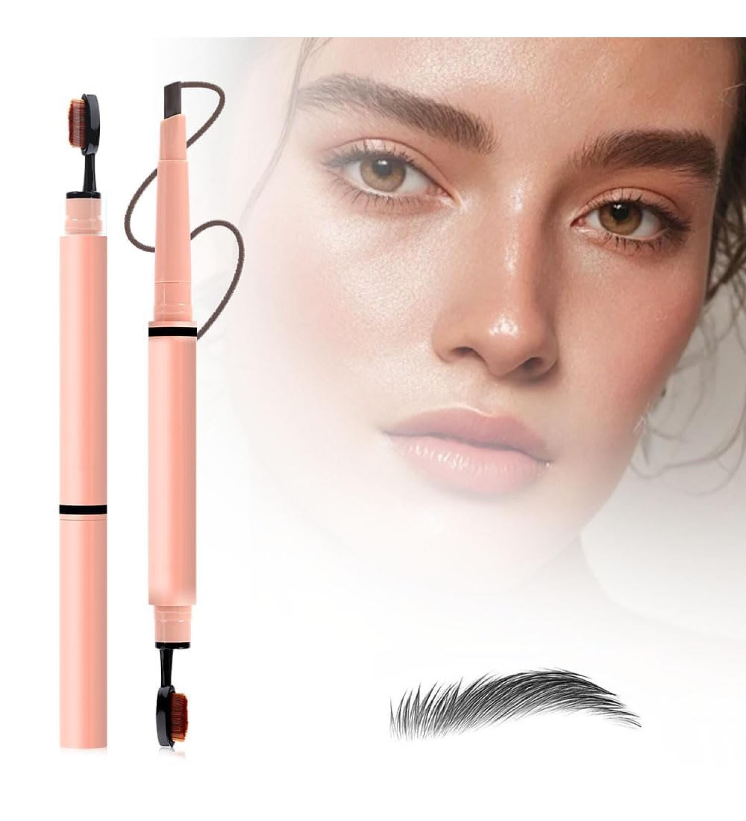 2 in 1 Double Ended Eyebrow Pencil 2024 New Waterproof Micro Brow Pencil Fine Stroke Microblade Eyebrow Pencil Multifunction Magic Eyebrow Pencil Long-Lasting Natural Makeup Tools (Black) - Buy Online on GoSupps.com
