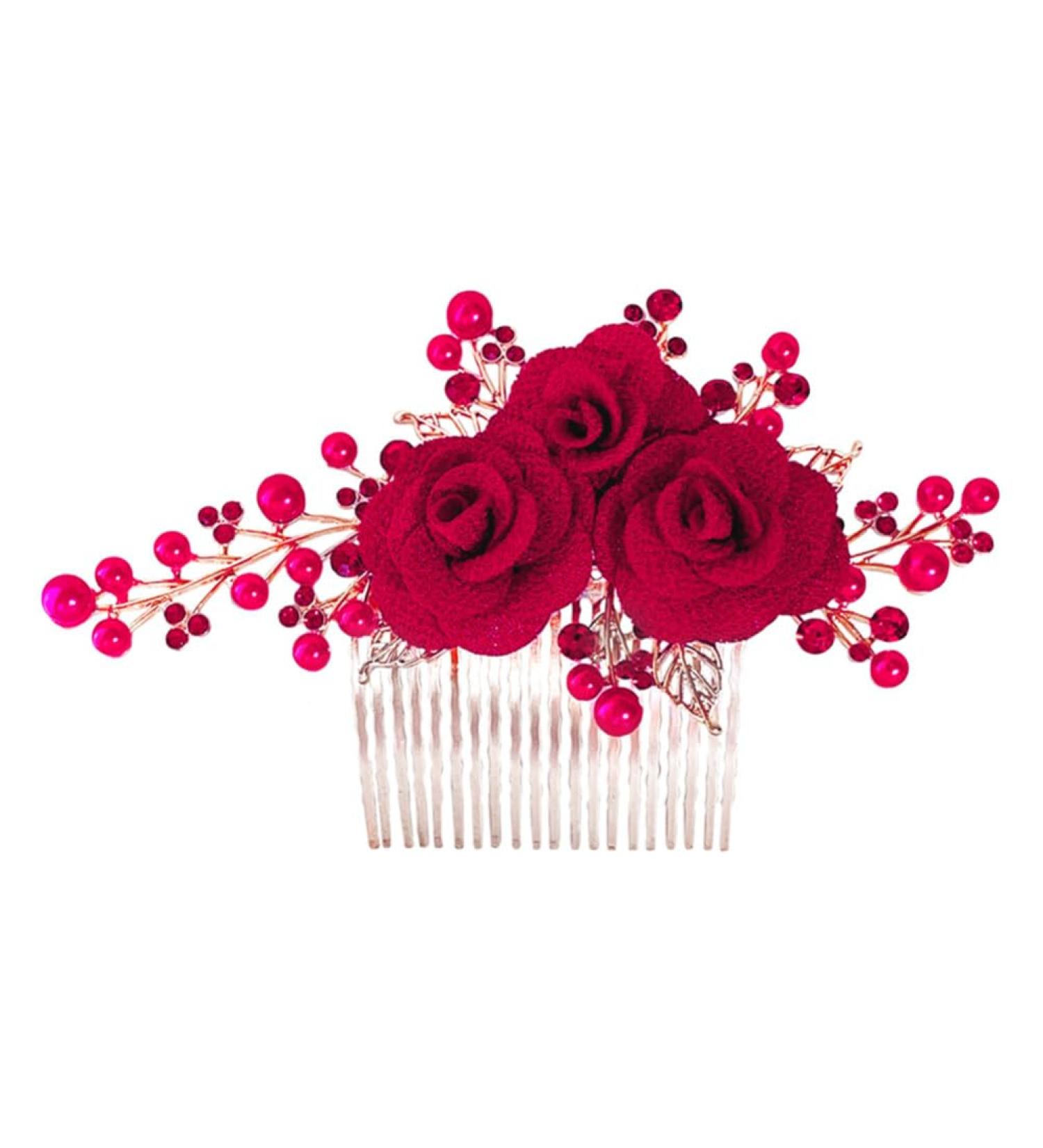 Beaupretty Compact Bride Wedding Hair Comb Reusable Hair Decor Rose Hair Comb Decoration - Buy Online on GoSupps.com