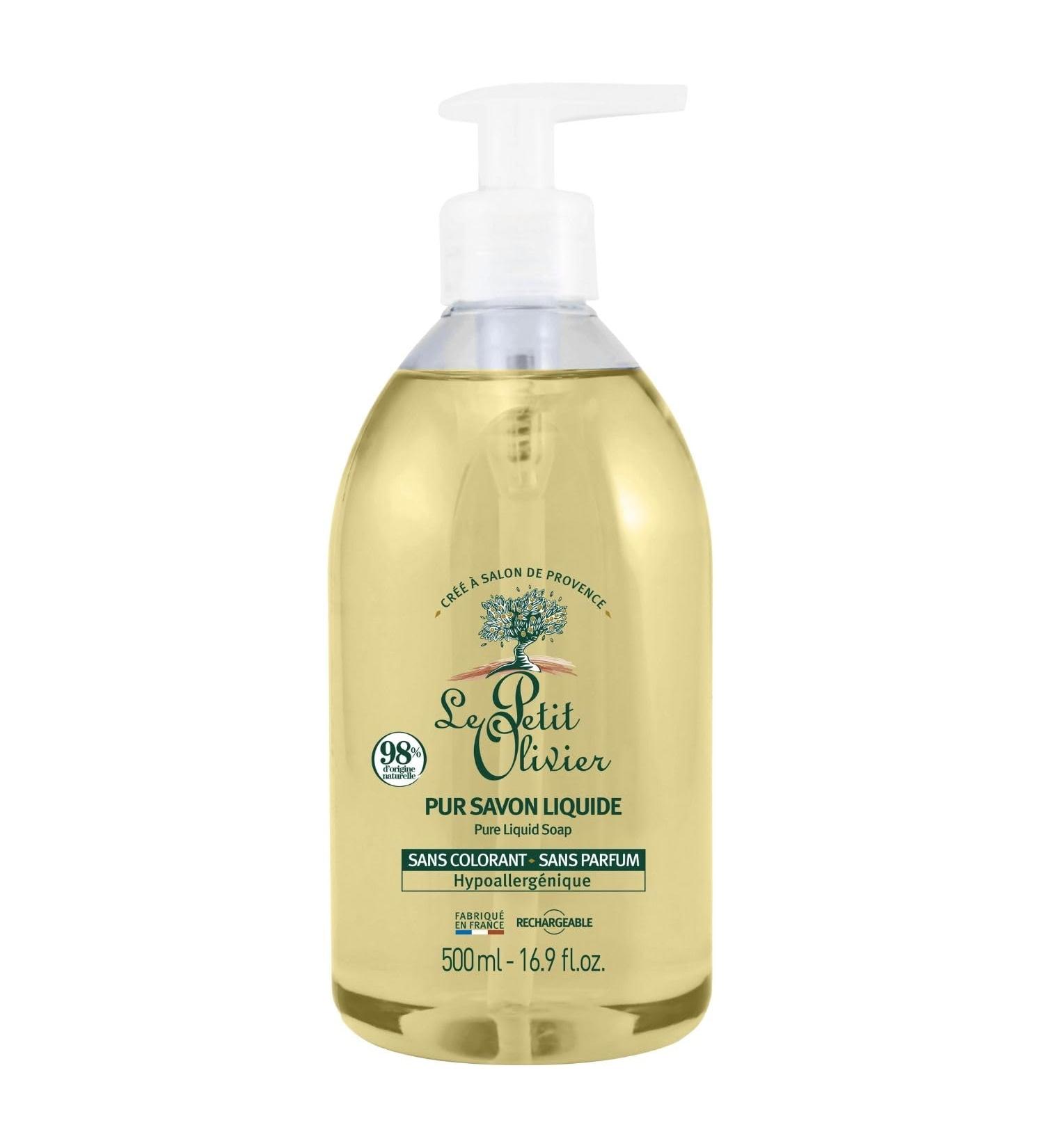 LE PETIT OLIVIER - Pur Savon Liquide - Hypoallerg nique - Sans Parfum & Sans Colorant - Nettoie la Peau en Douceur - 98% d'Origine Naturelle - Cuit au Chaudron - Fabriqu en France - 500ml 500 ml (Lot de 1) - Buy Online on GoSupps.com