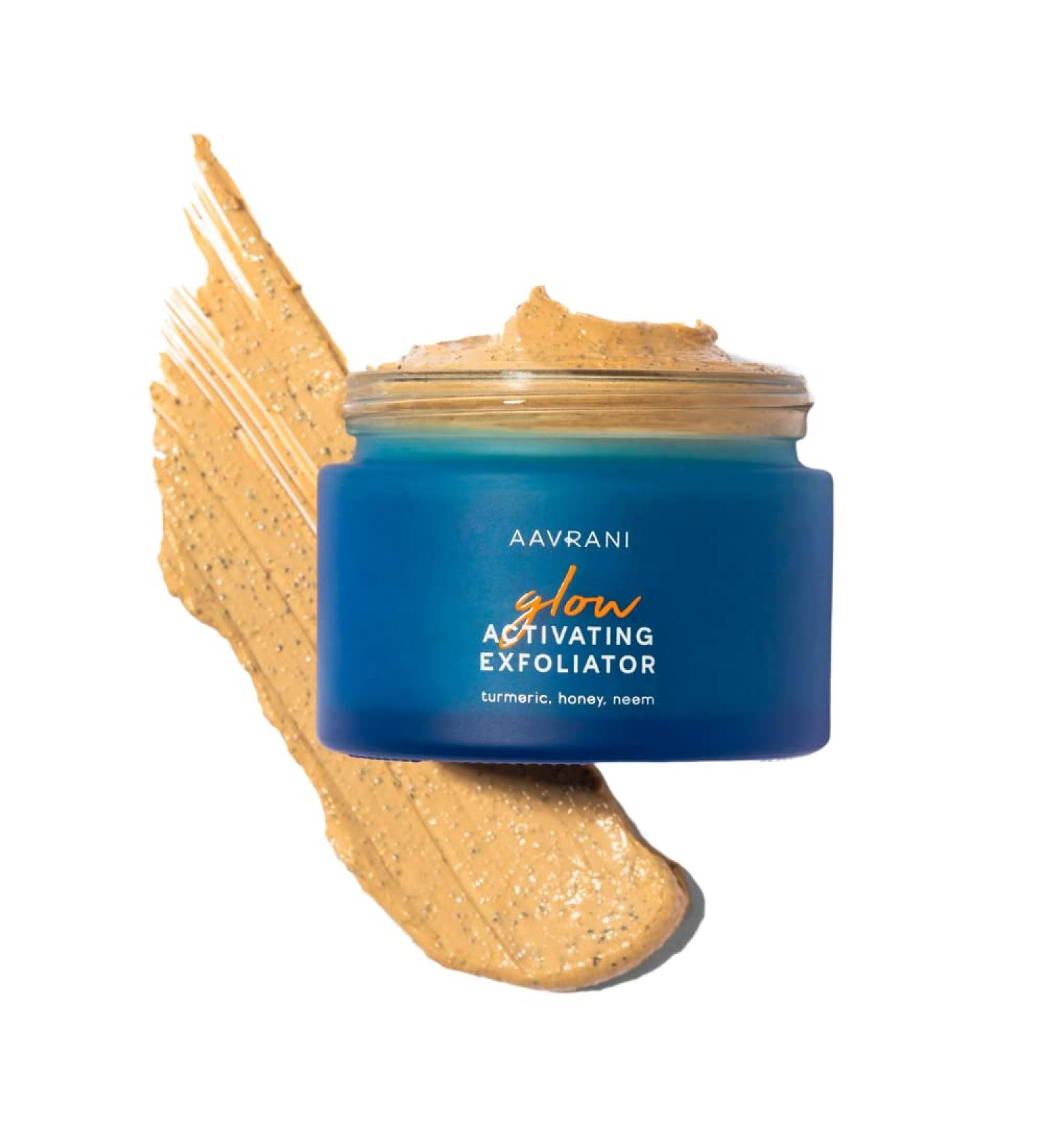AAVRANI Glow Activating Exfoliator - Turmeric Face Mask with Raw Honey, Jojoba, and Neem - Clay Mask for Acne & Dark Spots - 3.4 Fl Oz - Buy Online on GoSupps.com