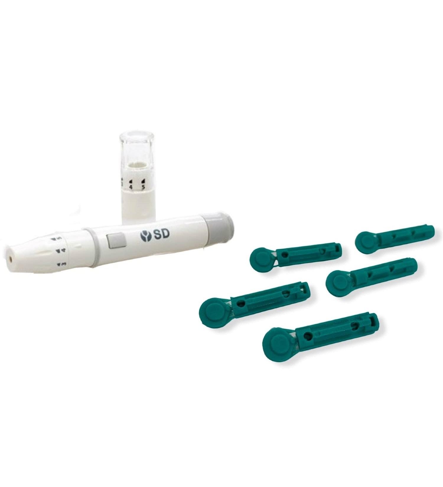 SD Biosensor Lancing Device With Alternative Site Testing (AST) Cap + 150 x 28g Lancets - Buy Online on GoSupps.com
