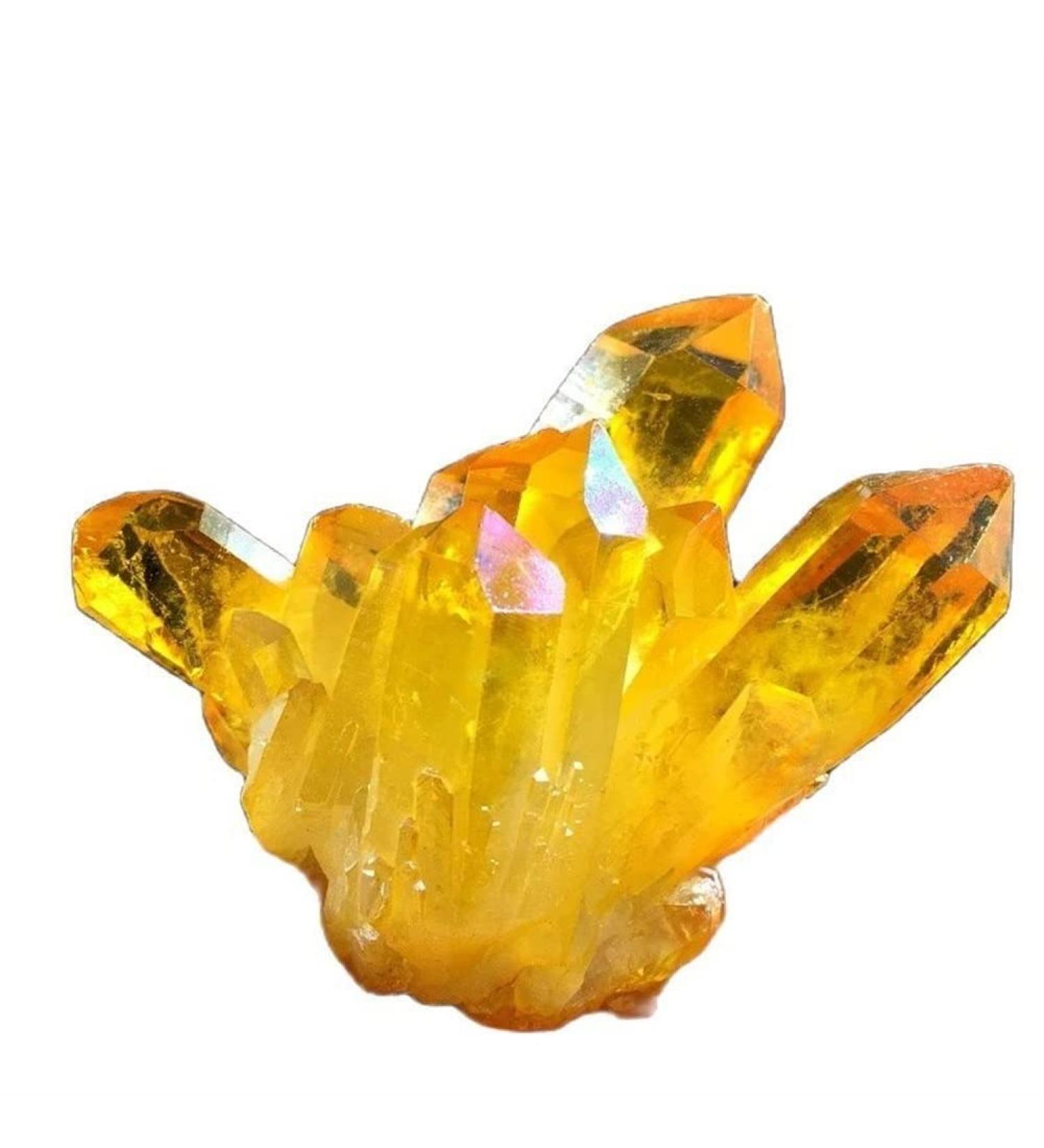 FALAEN Citrine 1PC Citrine Quartz Crystal Cluster Specimen Degaussing Crystal Cluster Citrine Crystal Cave Block Raw Rough Stone Collection Stone Mineral Specimen - Buy Online on GoSupps.com