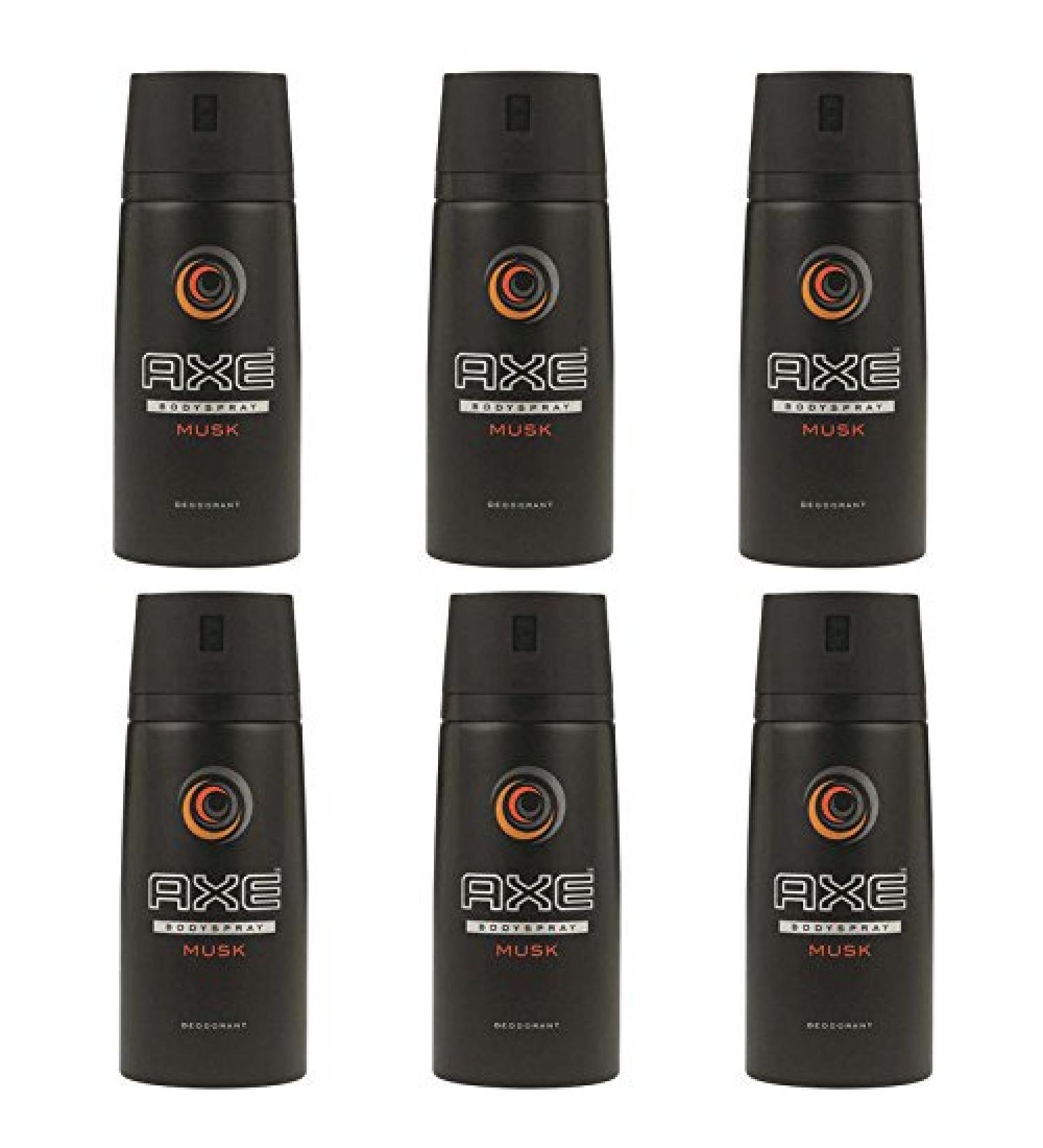 6 Pack Axe Musk Men's Deodorant Body Spray 150ml (5.07 oz)