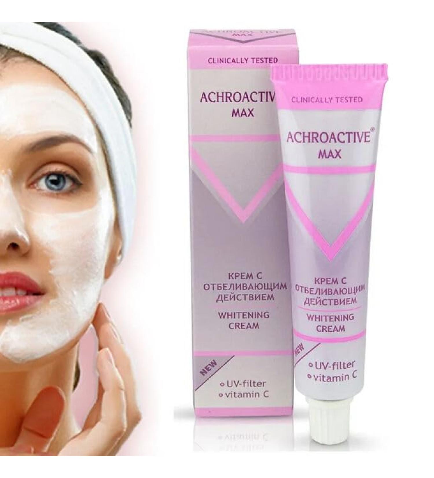  Rosa Impex Face cream with whitening effect "Achroactive Max" 45 ml (2 pieces) - Buy Online on GoSupps.com
