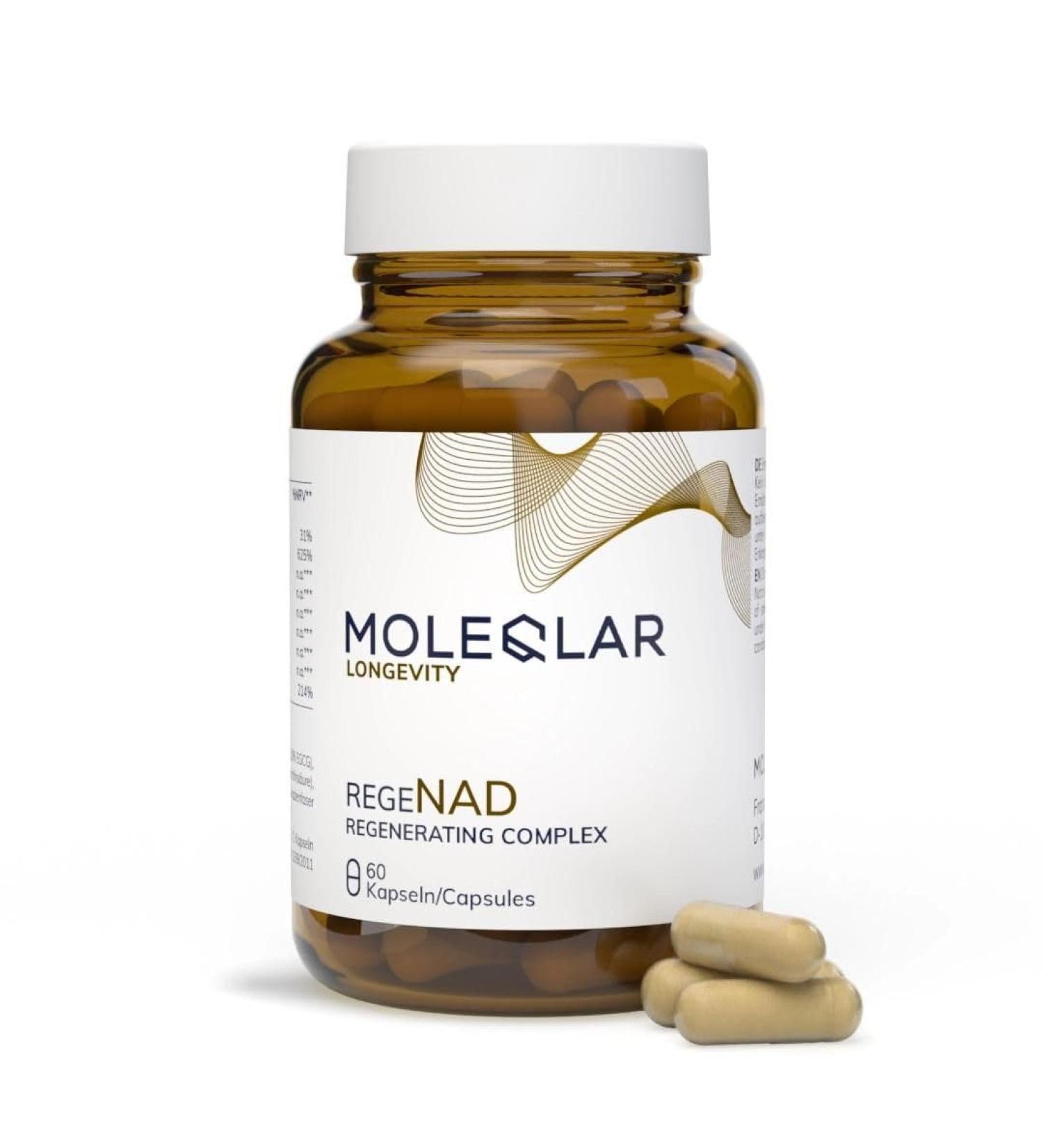  MoleQlar MoleQlar NAD Booster 60 Capsules - Dietary Supplement with Nicotinamide D-Ribose Apigenin Luteolin L-Tryptophan - NAD Rege - Buy Online on GoSupps.com