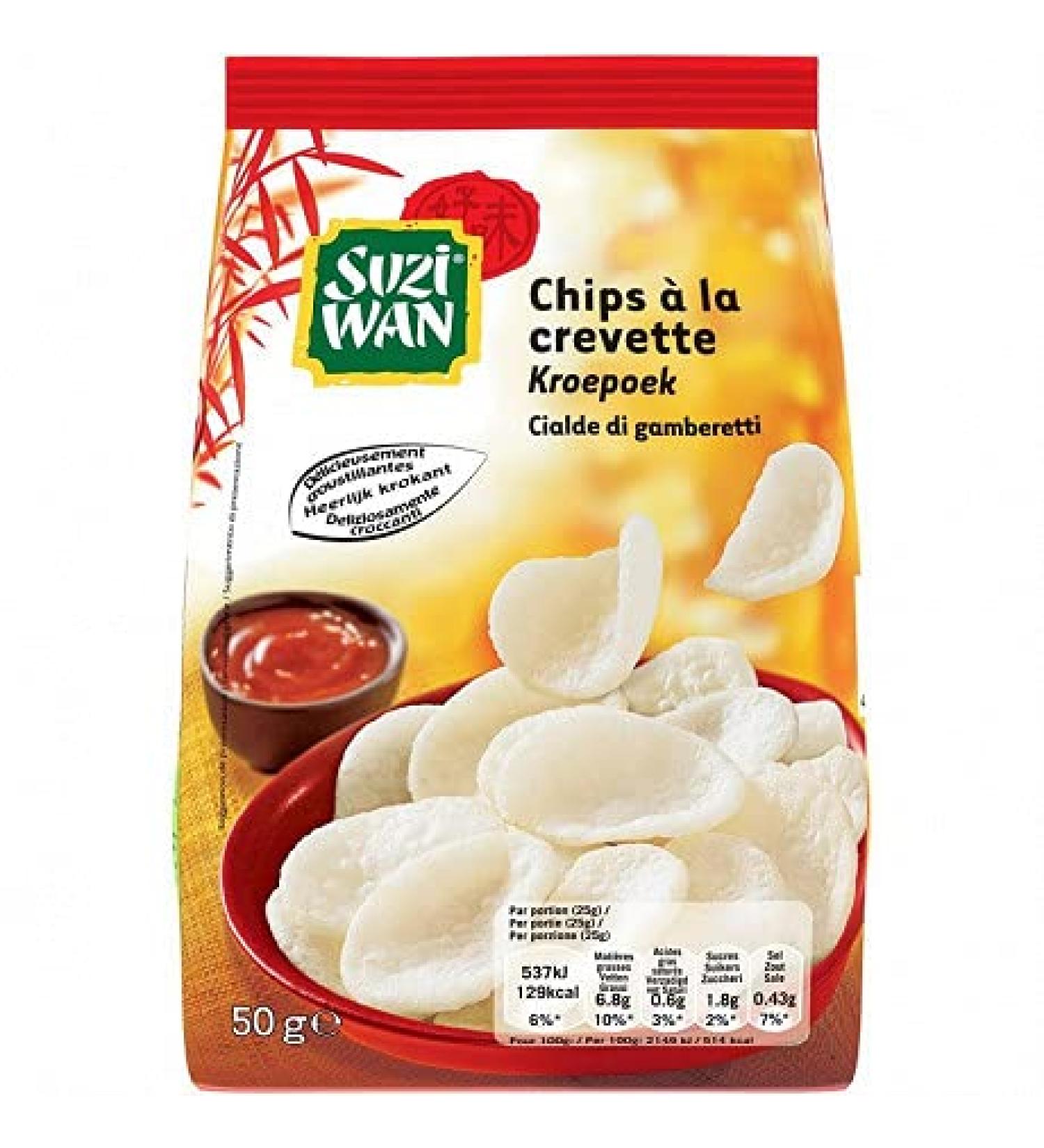 Chips La Crevette 50G|Suzi Wan|(Lot De 4)|Best Deal