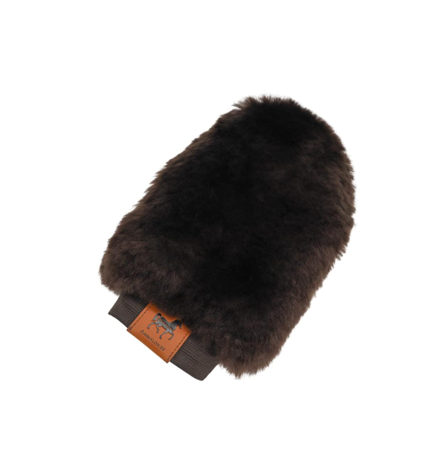 Premium Lambskin Gloves with Inner Lining for Fur Care | Soft Horse Care Glove | Brown Lambskin Gloves for Horses - Buy Online on GoSupps.com