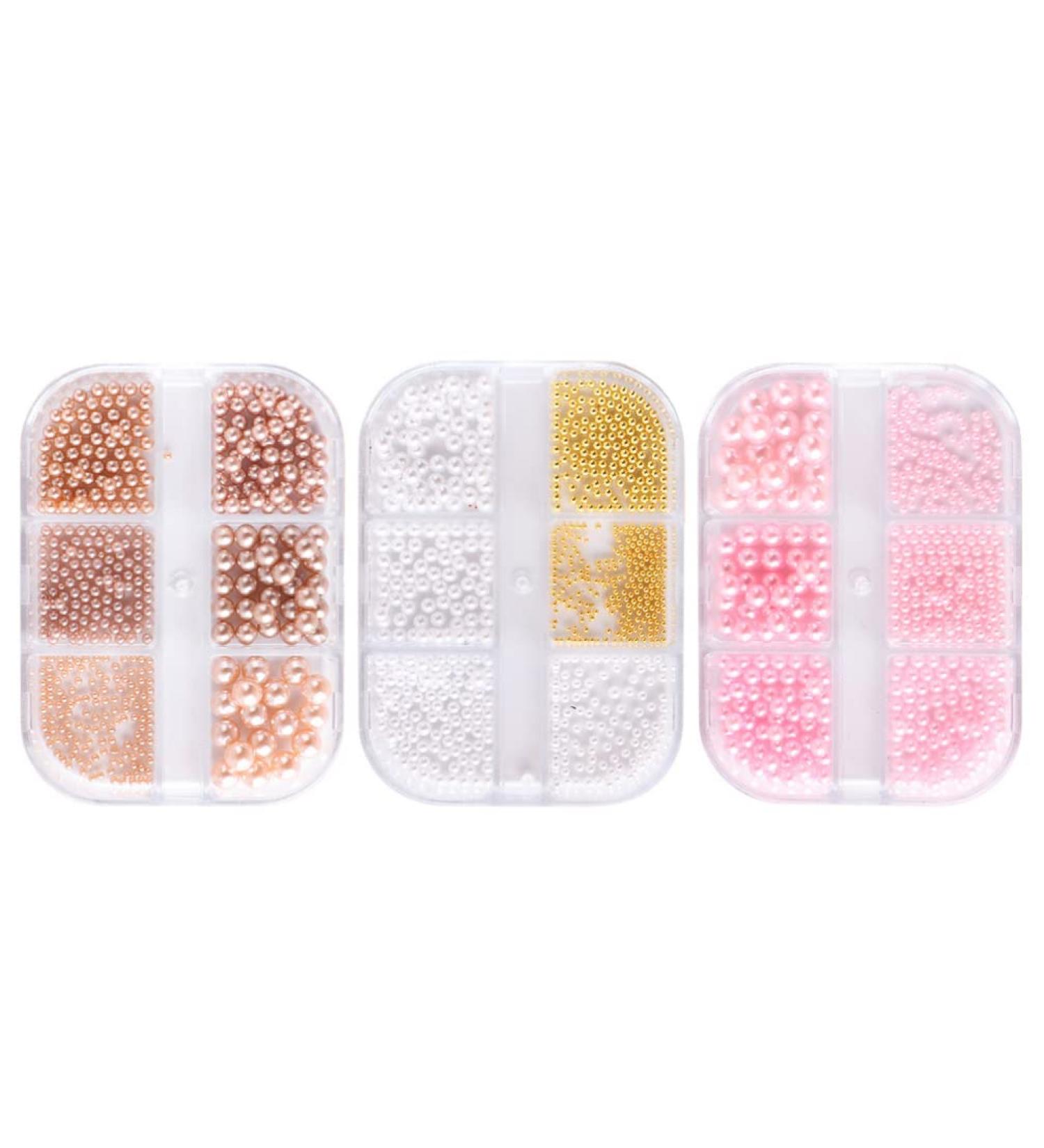 3 Boxes Nail Pearls Micro Beads for Nails Nail Art Beads Caviar Beads Nail Art Nail Art Decals Flat Back Pearl Loose Pearl Beads Nail Art Gems Mini Beads Plastic Pendant Semicircle - Buy Online on GoSupps.com