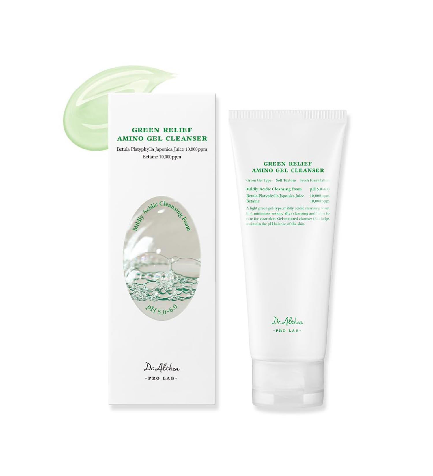 Dr.Althea Green Relief Amino Gel Cleanser | Hydrating Daily Face Wash Mild Deep Cleansing Foam with Betaine & Hyaluronic Acid - Safe for Sensitive Skin - Buy Online on GoSupps.com
