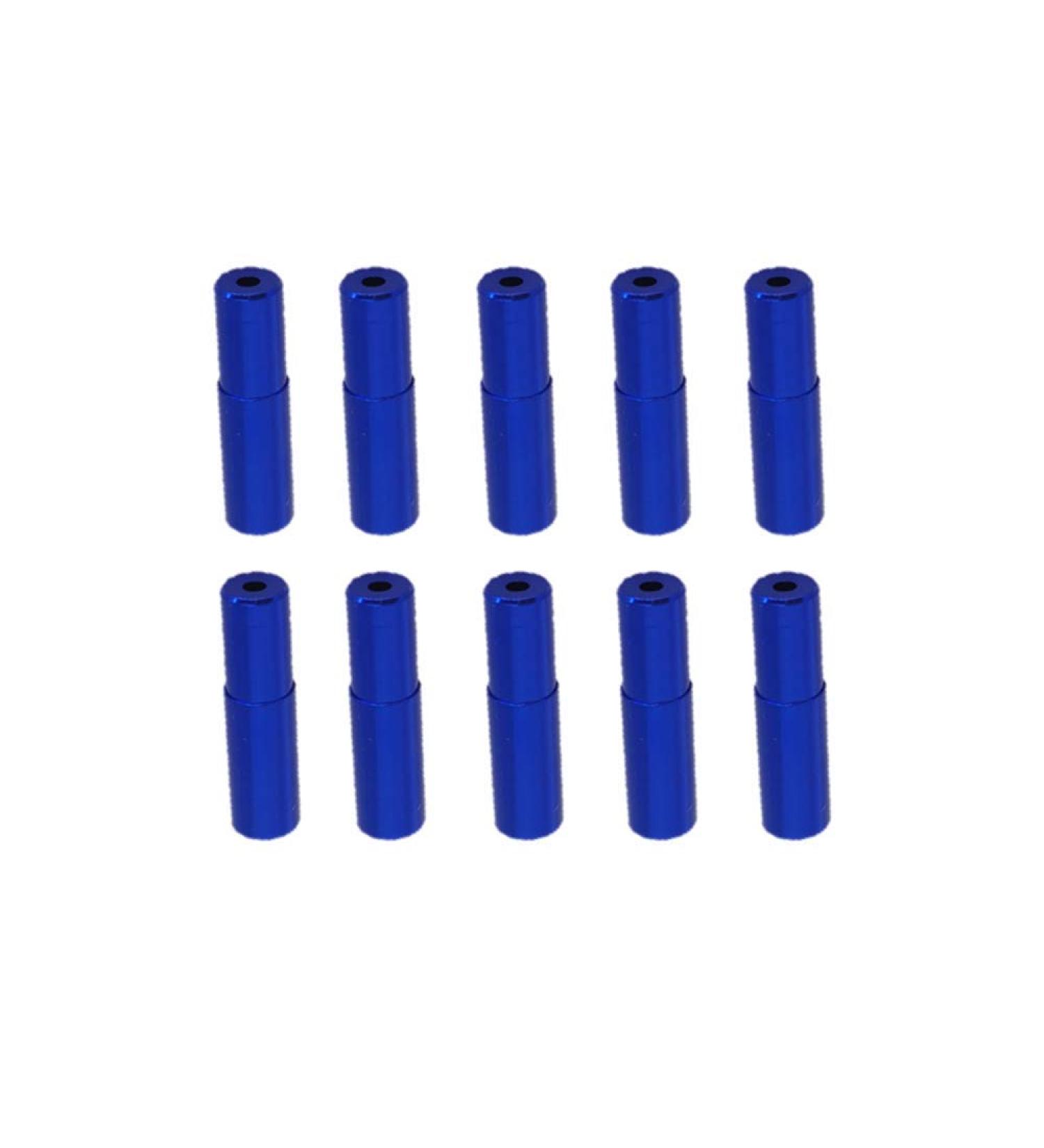 Miamay 10 Pieces 4mm Aluminum Bike Shift Derailleur Cable Ferrules Bicycle Shift Cable Housing Ends Blue
