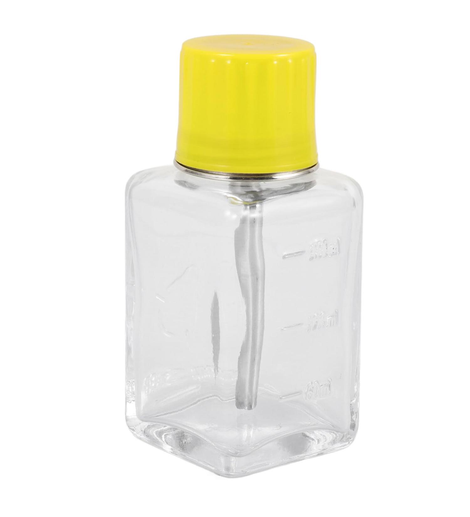 Healeved Press-type Glass Bottle 180ml Nail Enhancement Bottle Portable Nail Polish Remover Pump Push Down Liquid Dispenser Glass Storage Containers for Makeup Cleansers - Buy Online on GoSupps.com