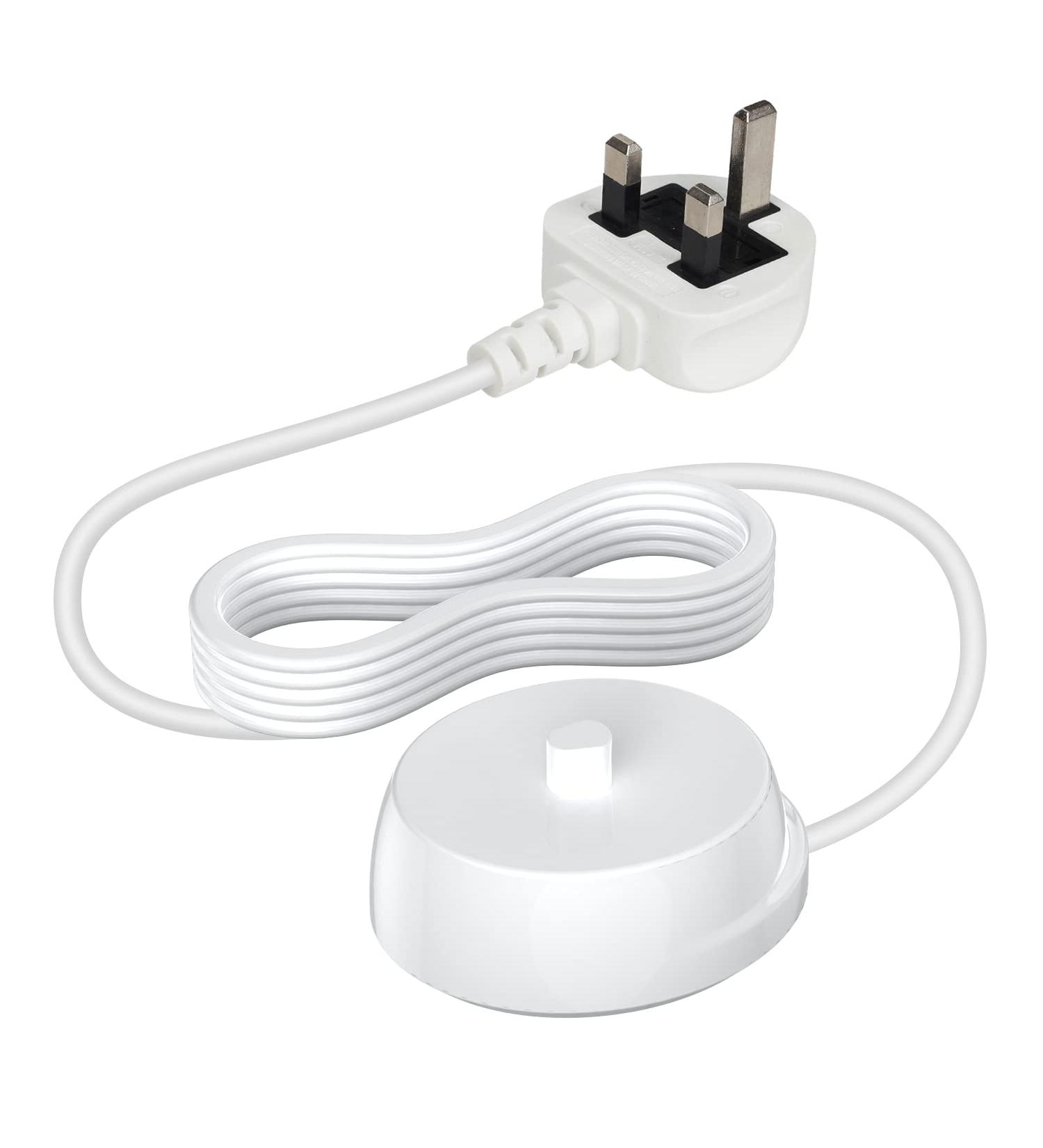 BOLUX-JS Electric Toothbrush Charger for Oral B Braun Type 3757 - UK Plug for Pro 2500N iO 4n/5n/6, Pro 600, Kids/Genius/Smart Series - White Charger - Buy Online on GoSupps.com