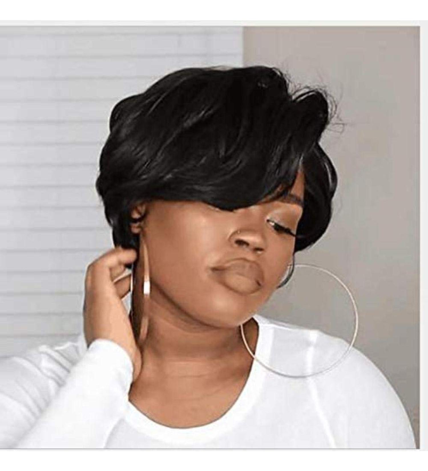 Buy BGHJUE Short Black Body Wave Wig with Closure - Brazilian Non-Remy Human Hair Extensions for Halloween - Buy Online on GoSupps.com