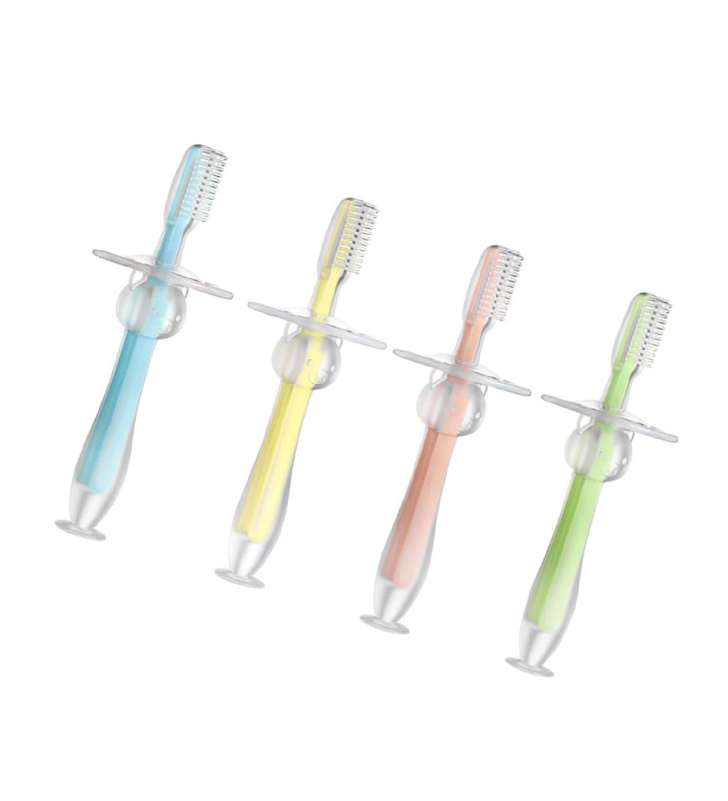 Buy Goohochy 4-Piece Silicone Toddler Toothbrush Set - Safe Soft Infant & Children Toothbrushes with Bite Ring - Buy Online on GoSupps.com