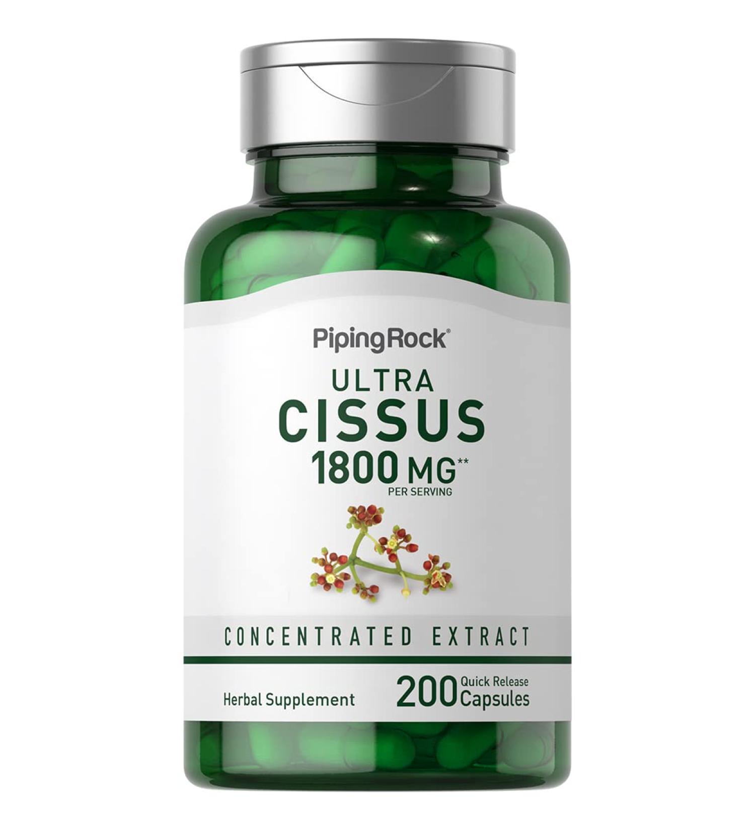 Piping Rock Cissus Quadrangularis Supplement 1800mg | 200 Capsules | Ultra Concentrated Herbal Extract | Non-GMO Gluten Free - Buy Online on GoSupps.com