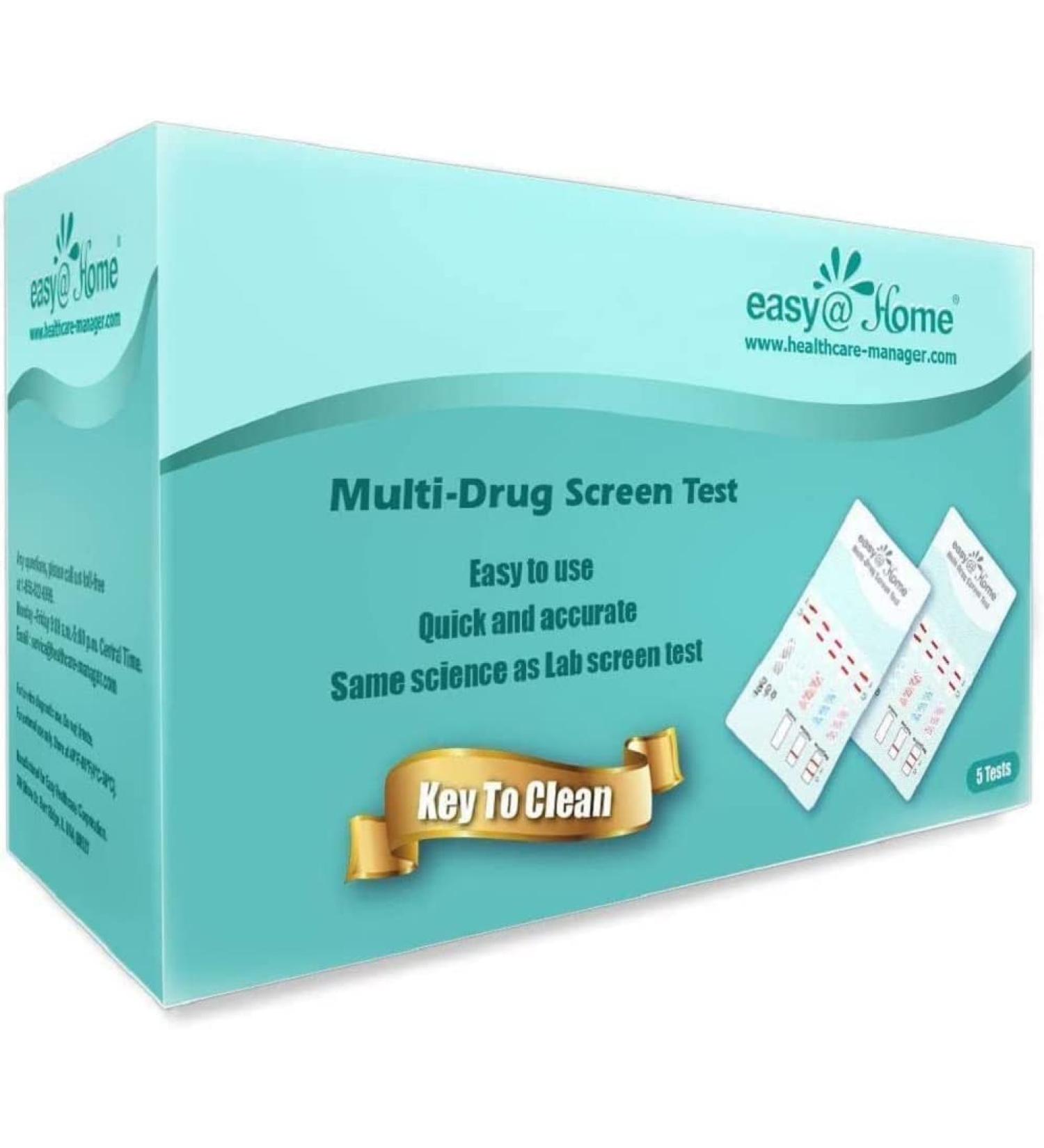 EasyHome 6 Panel Instant Drug Test Kits - THC AMP BZO COC OPI 2000 MET/mAMP - 5 Pack - Buy Online on GoSupps.com