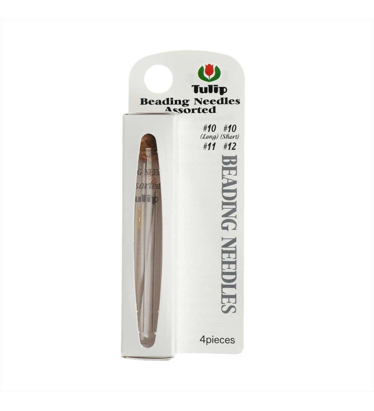 TULIP Beading Needles, Assorted Sizes (Long) Size #10, (Short) Size #10, Size #11 & #12, 4 Needles