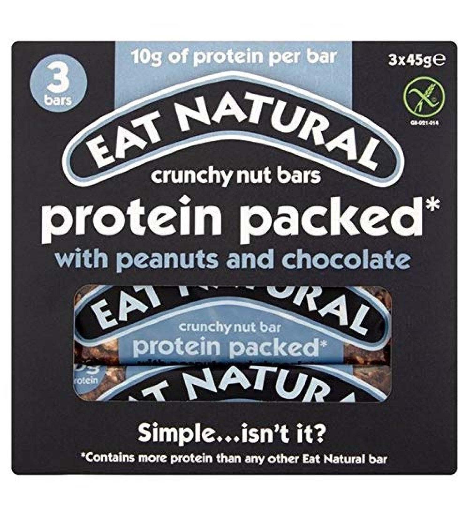 6X Eat Natural Gluten Free Protein Packed Multipack 3 x 45g