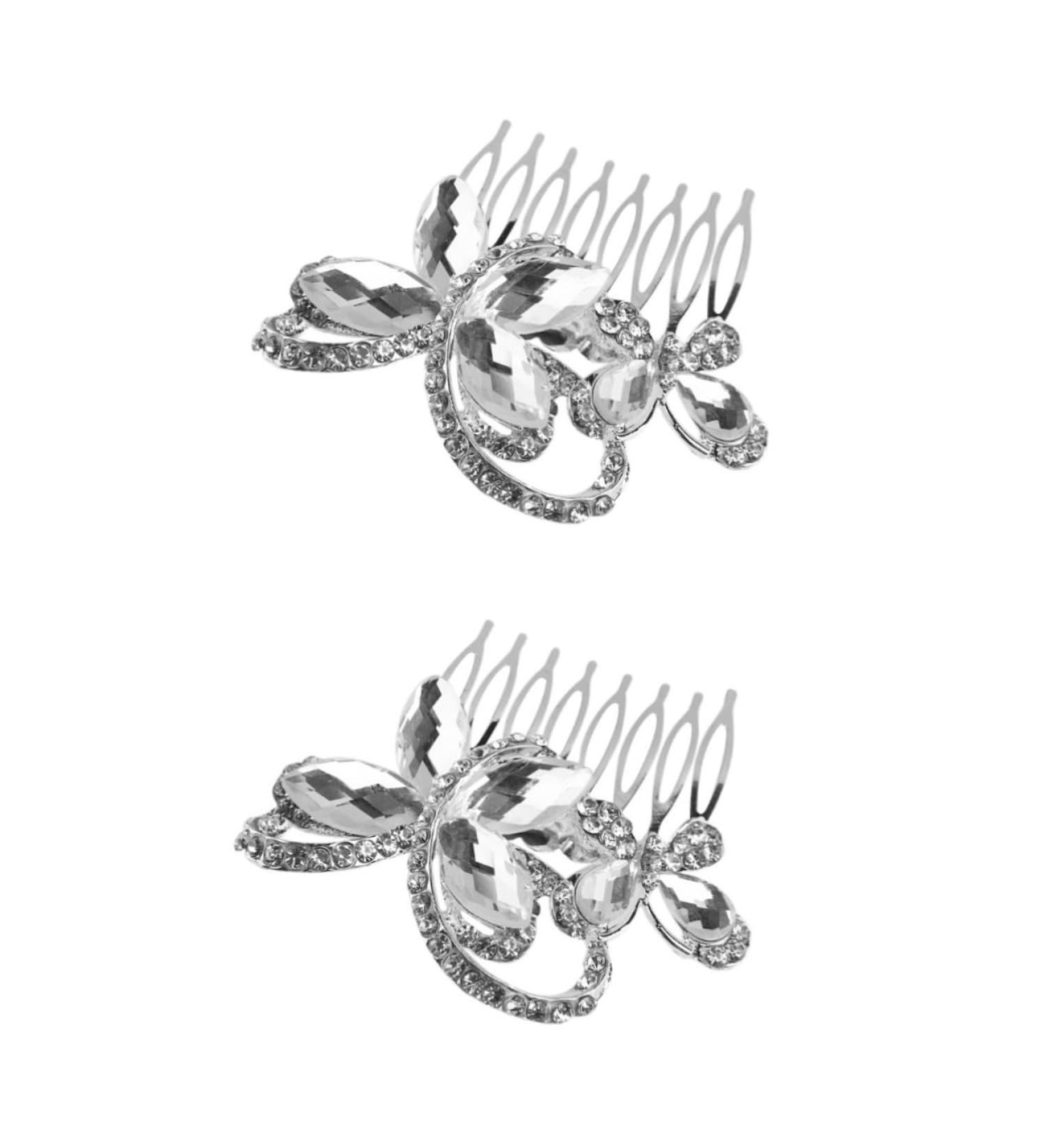 FRCOLOR Set of 2 Headgear Hair Clips Wedding Hair Accessories Hair Pin Hair Accessories Hair Clip Hair Pin Wedding Hair Comb Bridal Hair Comb Rhinestones Hair Accessories - Buy Online on GoSupps.com