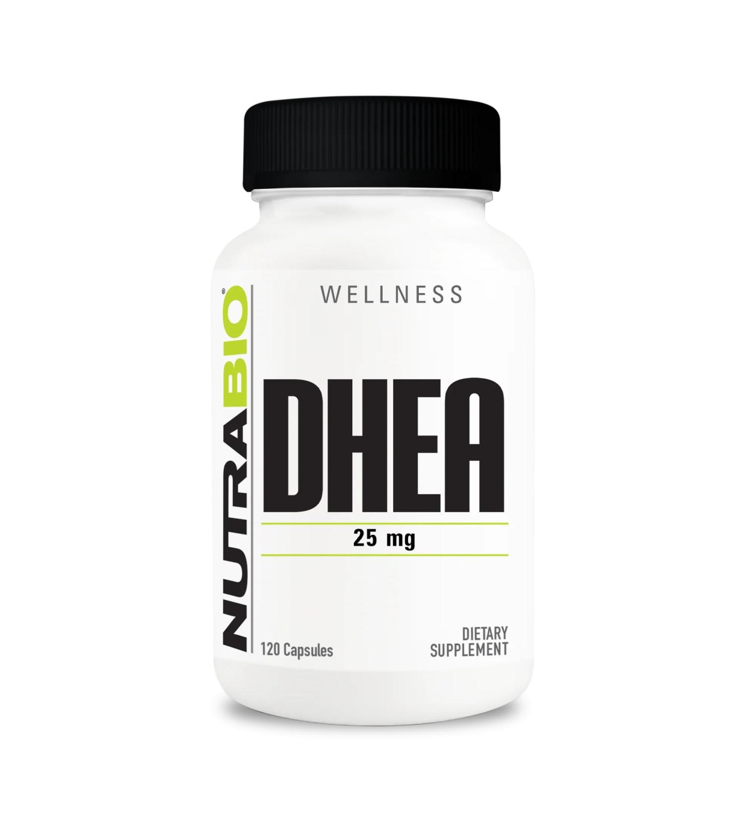 NutraBio DHEA Supplement for Men and Women 25 mg 120 Capsules - Buy Online on GoSupps.com
