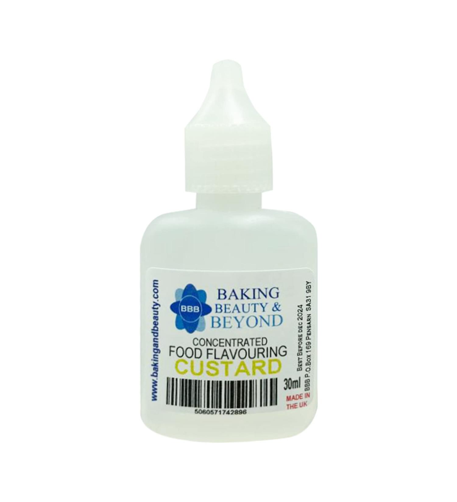Baking Beauty and Beyond Concentrated Food Flavouring Oil - Dozen of Professional Quality Food Grade Flavouring Oil for Candy Making Baking Cooking Lip Balm and Lip Gloss - Custard (30ml) - Buy Online on GoSupps.com