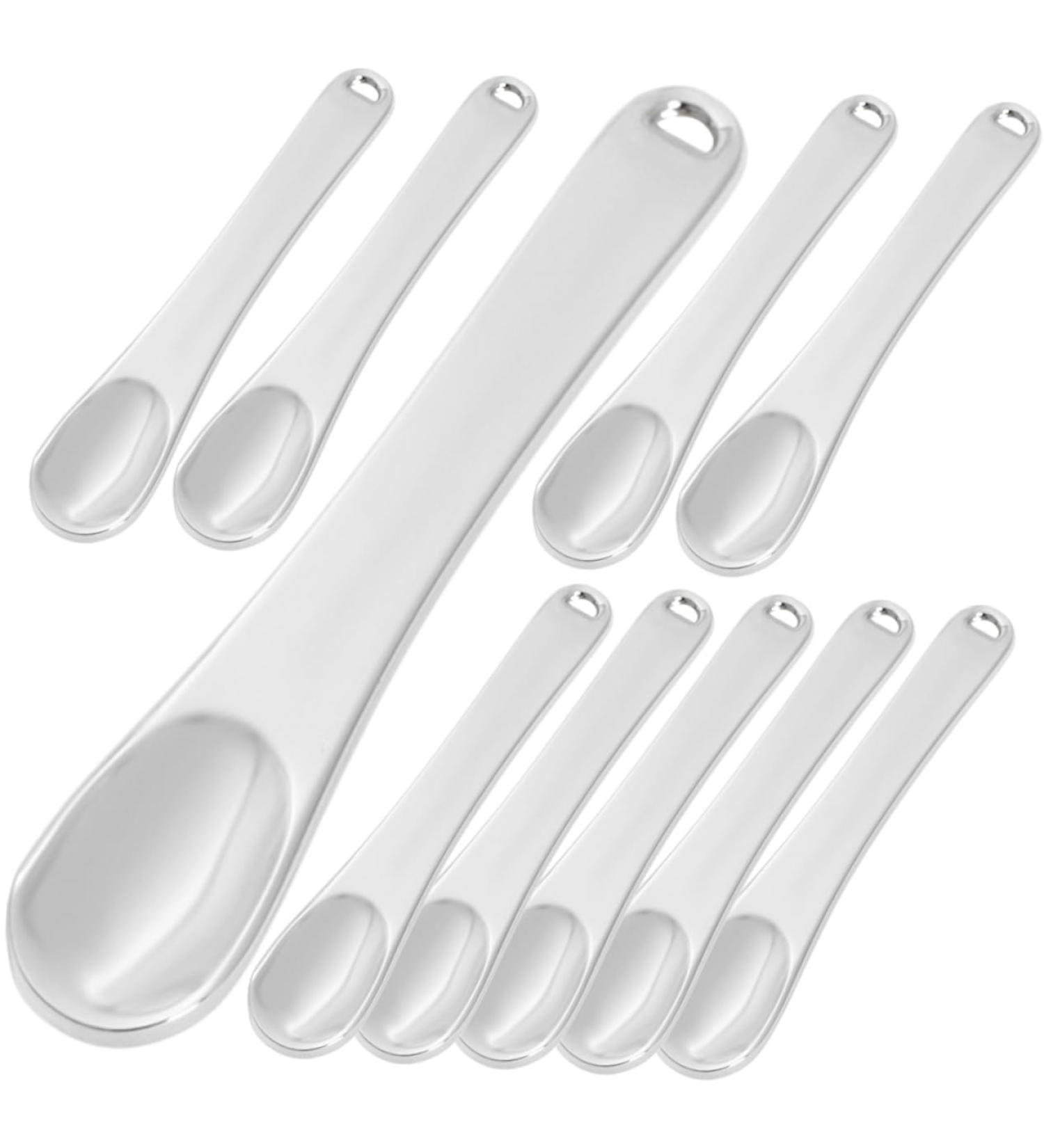 Ipetboom Spatules Maquillage En M tal Lot De 10 Petites Applicateurs De Cr me Yeux En Alliage Argent Pour Maquillage Visage Usage Familial Institut De Beaut 6.00X1.20X0.20CM argent - Buy Online on GoSupps.com