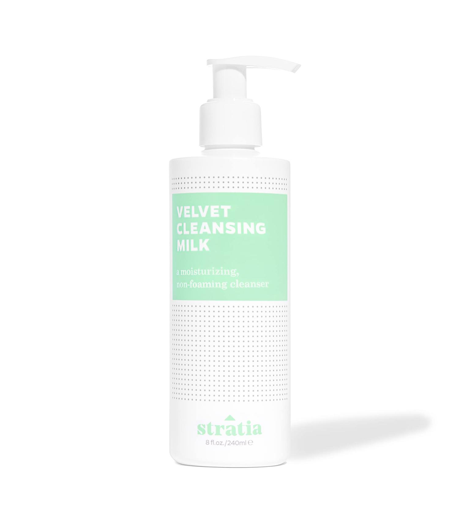 Stratia Velvet Cleansing Milk - Gentle Cream Face Cleanser with Chamomile, Olive Oil & Aloe Vera | Moisturizing Non-Foaming Formula | 8 Fl Oz - Buy Online on GoSupps.com