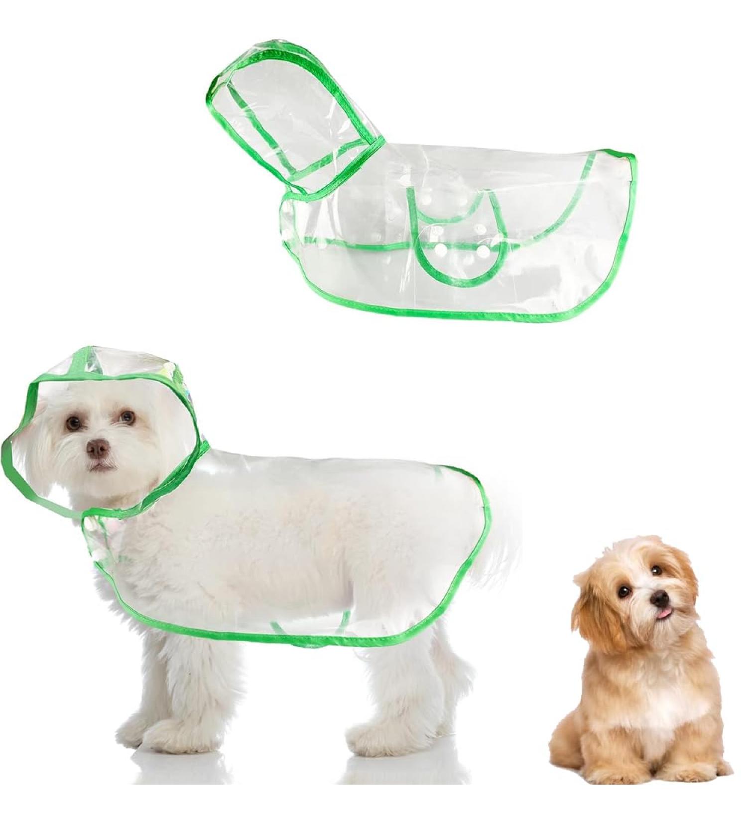 Buy Ssang Waterproof Dog Raincoat - Adjustable & Easy Wear Poncho Hoodie for Small & Medium Dogs & Cats - Rain & Windproof Green Medium - Buy Online on GoSupps.com