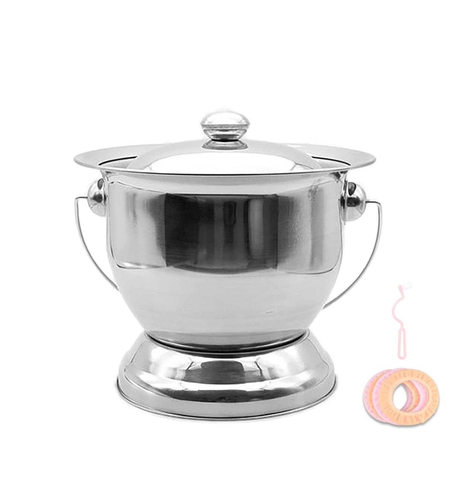 YANGLEI Stainless Steel Bedpan with Lid - Portable Camping Toilet for Adults, Pregnant Women, and Elderly - High Capacity Chamber Pot for Females and Males - Buy Online on GoSupps.com